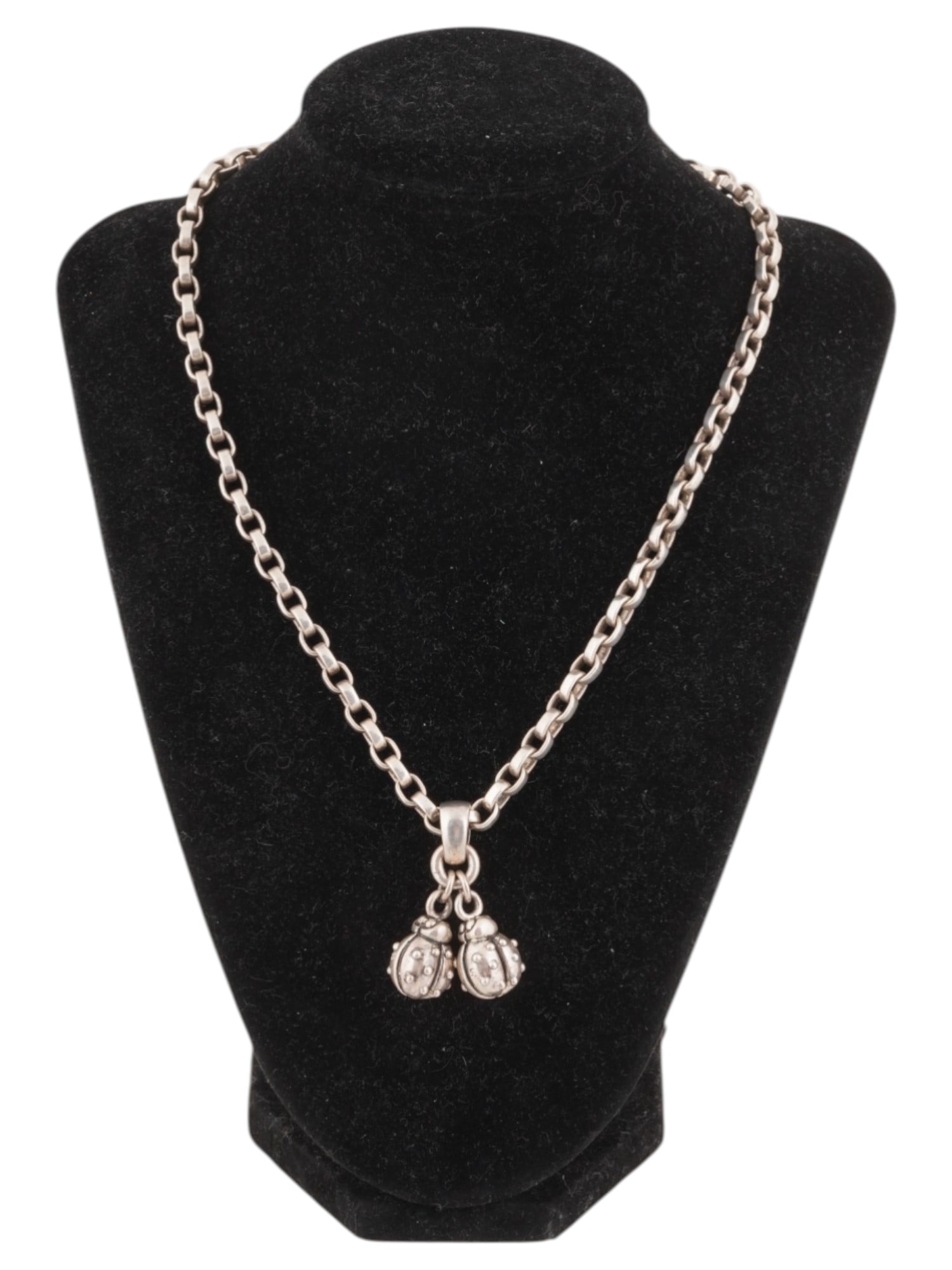VTG KIESELSTEIN CORD STERLING SILVER LADYBUG NECKLACE (1 of 7)