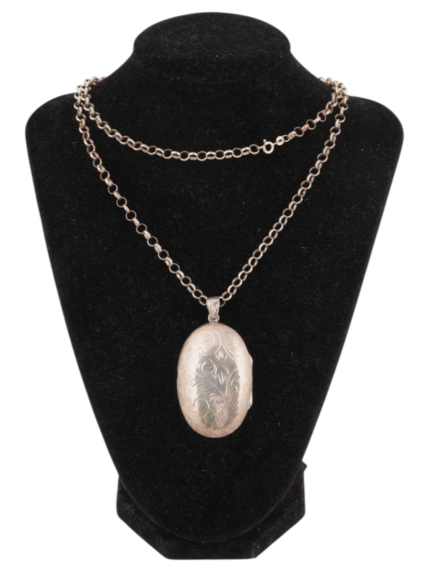 VINTAGE STERLING SILVER CHAIN NECKLACE W LOCKET (1 of 4)