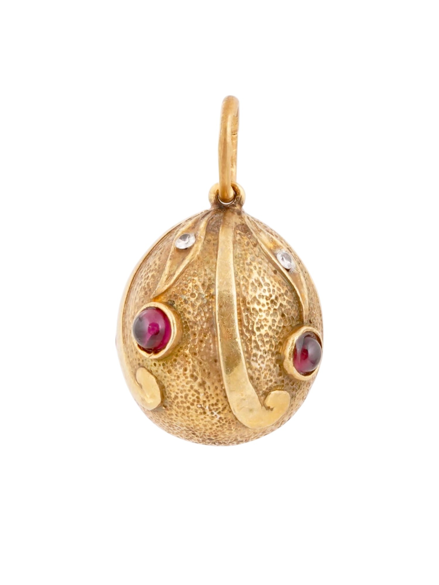 RUSSIAN GILT SILVER EASTER EGG PENDANT W GEMSTONES (1 of 5)