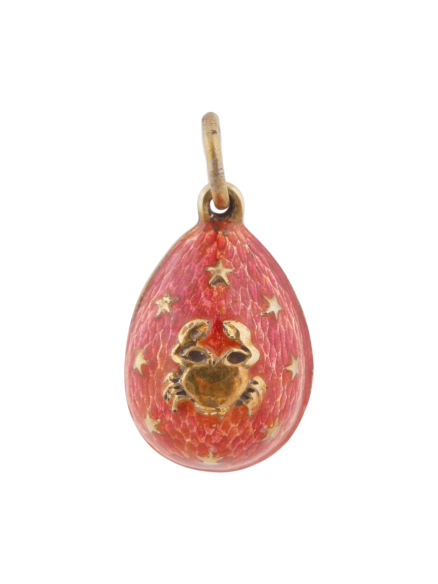 RUSSIAN GILT SILVER GUILLOCHE ENAMEL EASTER EGG PENDANT (1 of 4)
