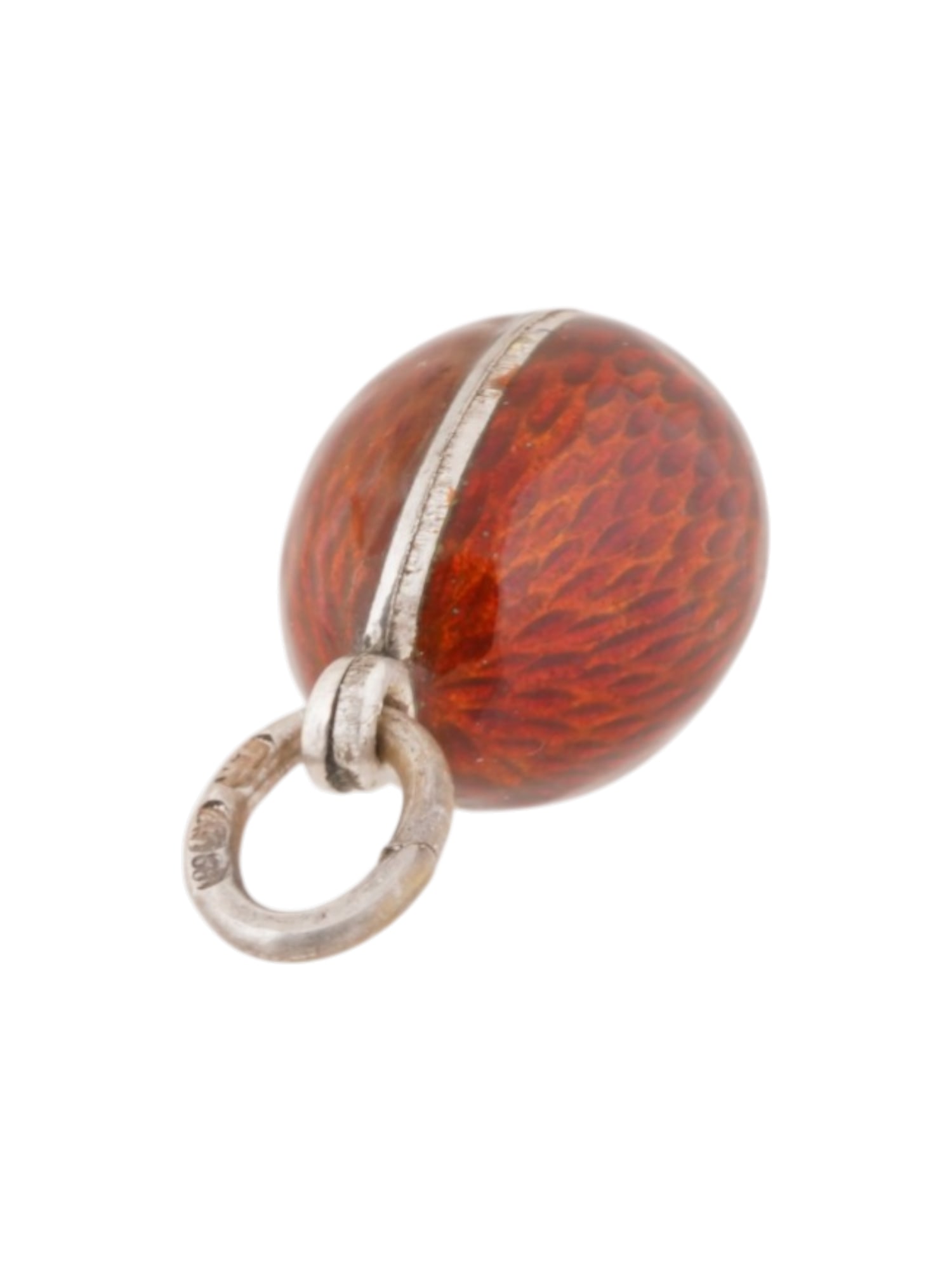 RUSSIAN SILVER GUILLOCHE ENAMEL EASTER EGG PENDANT - 4