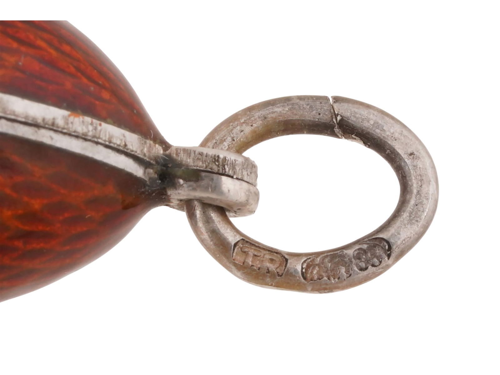 RUSSIAN SILVER GUILLOCHE ENAMEL EASTER EGG PENDANT - 6