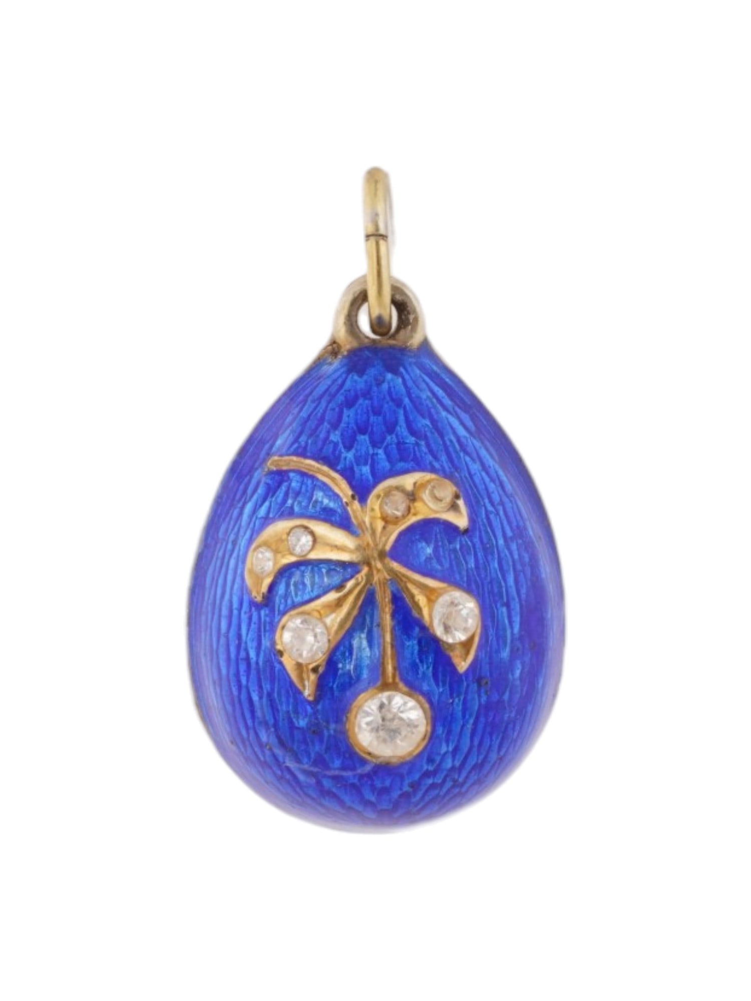 RUSSIAN SILVER ENAMEL EASTER EGG PENDANT WITH GEMSTONES (1 of 4)