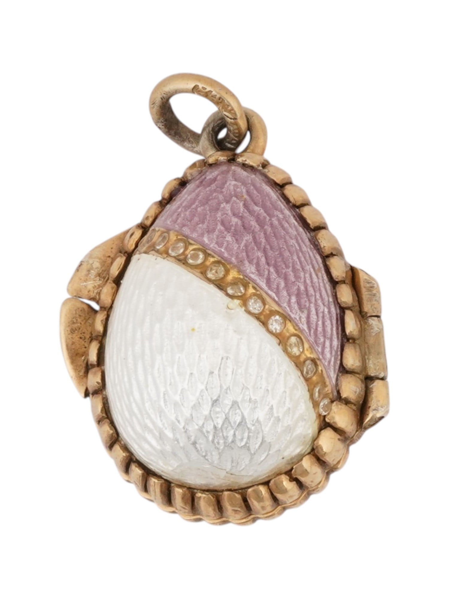 RUSSIAN SILVER EASTER EGG PENDANT LOCKET W GEMSTONES (1 of 7)