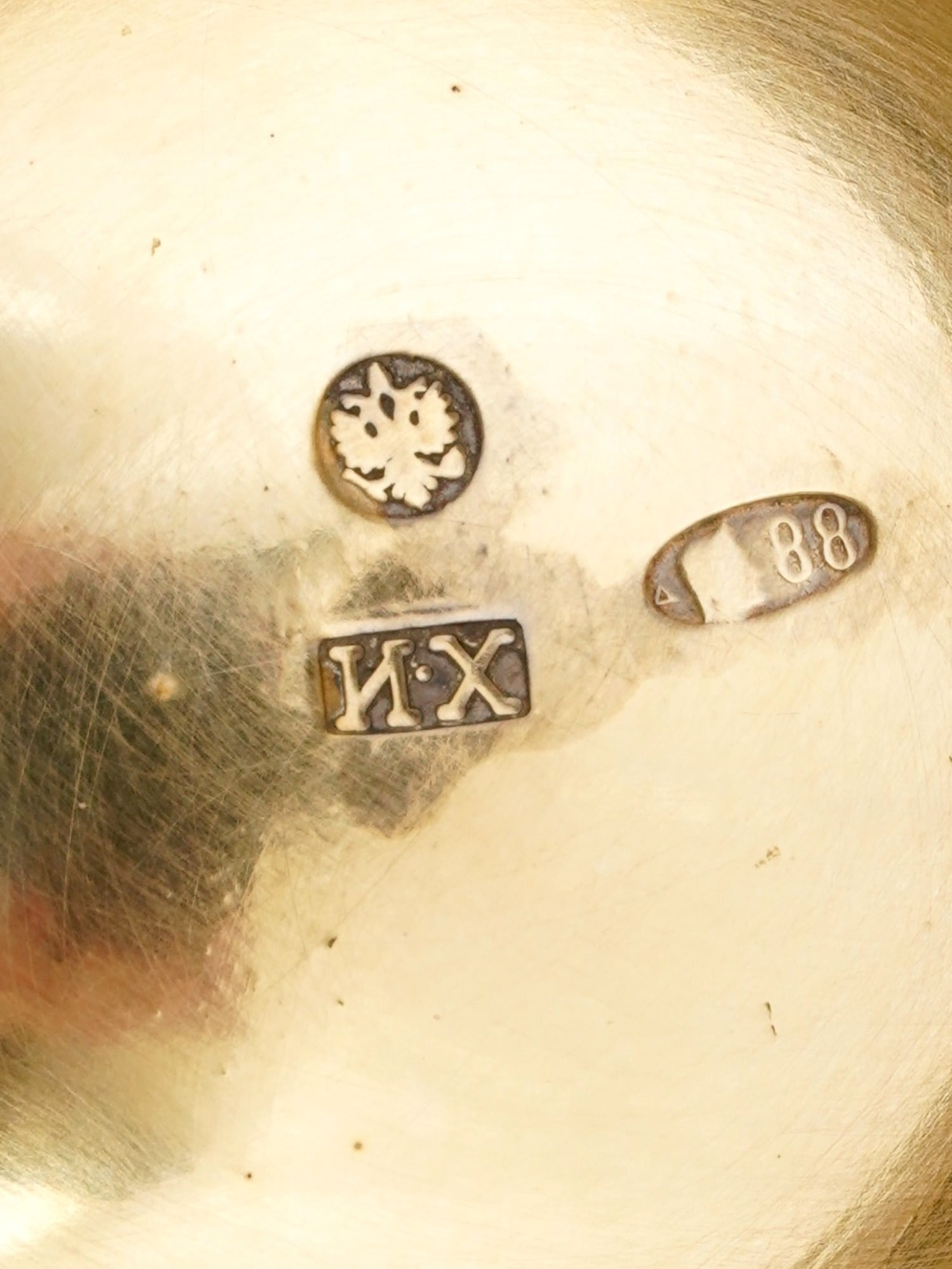 LARGE RUSSIAN GILT SILVER ENAMEL EASTER EGG W GEMSTONE - 8