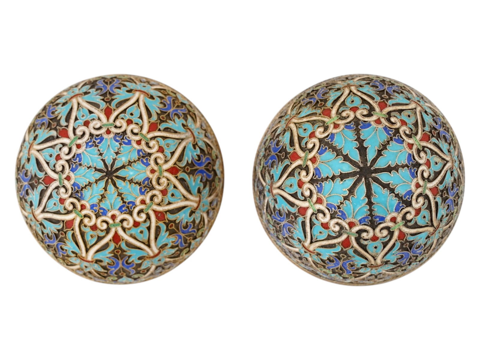 LARGE RUSSIAN SILVER CLOISONNE ENAMEL EASTER EGG - 4