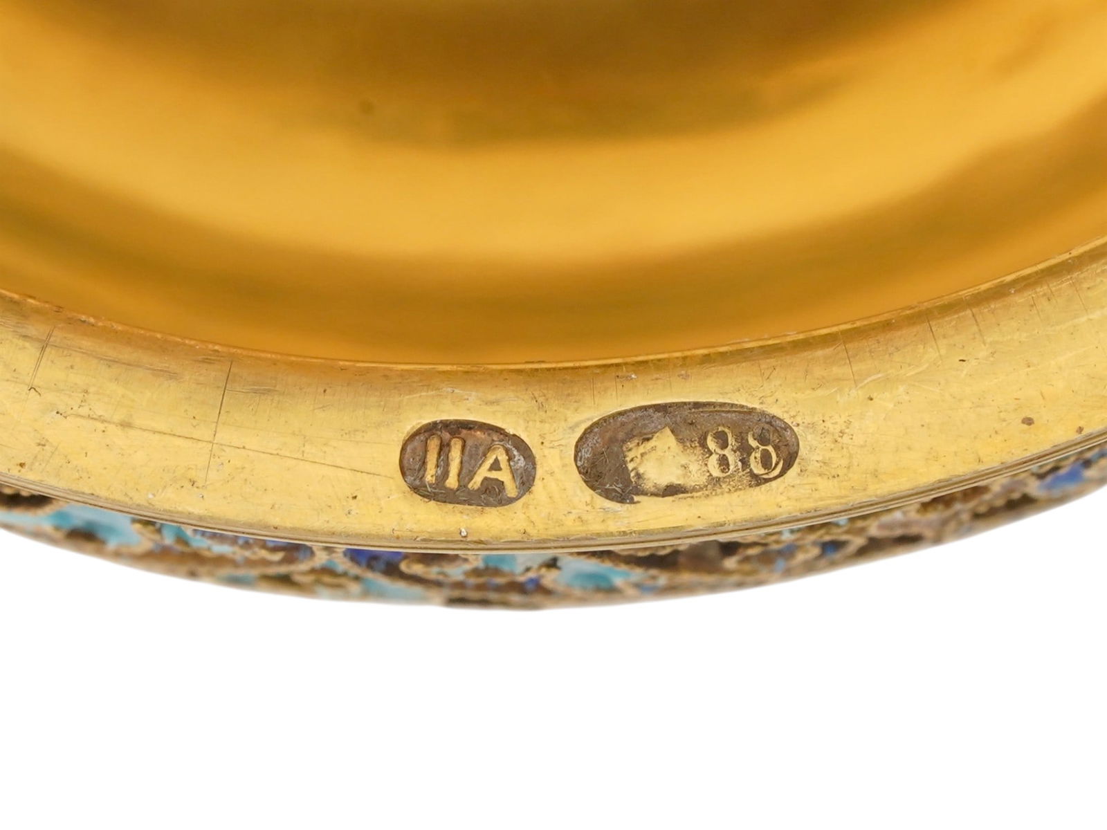 LARGE RUSSIAN SILVER CLOISONNE ENAMEL EASTER EGG - 5