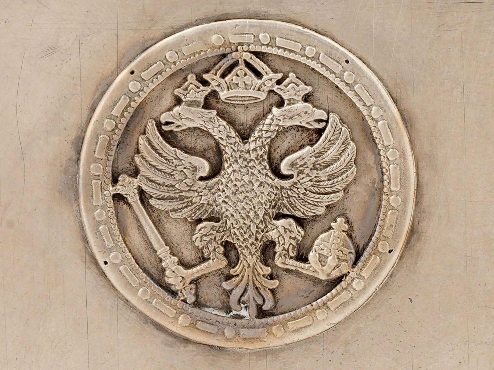 RUSSIAN SILVER IMPERIAL PRESENTATION TEA CADDY - 5