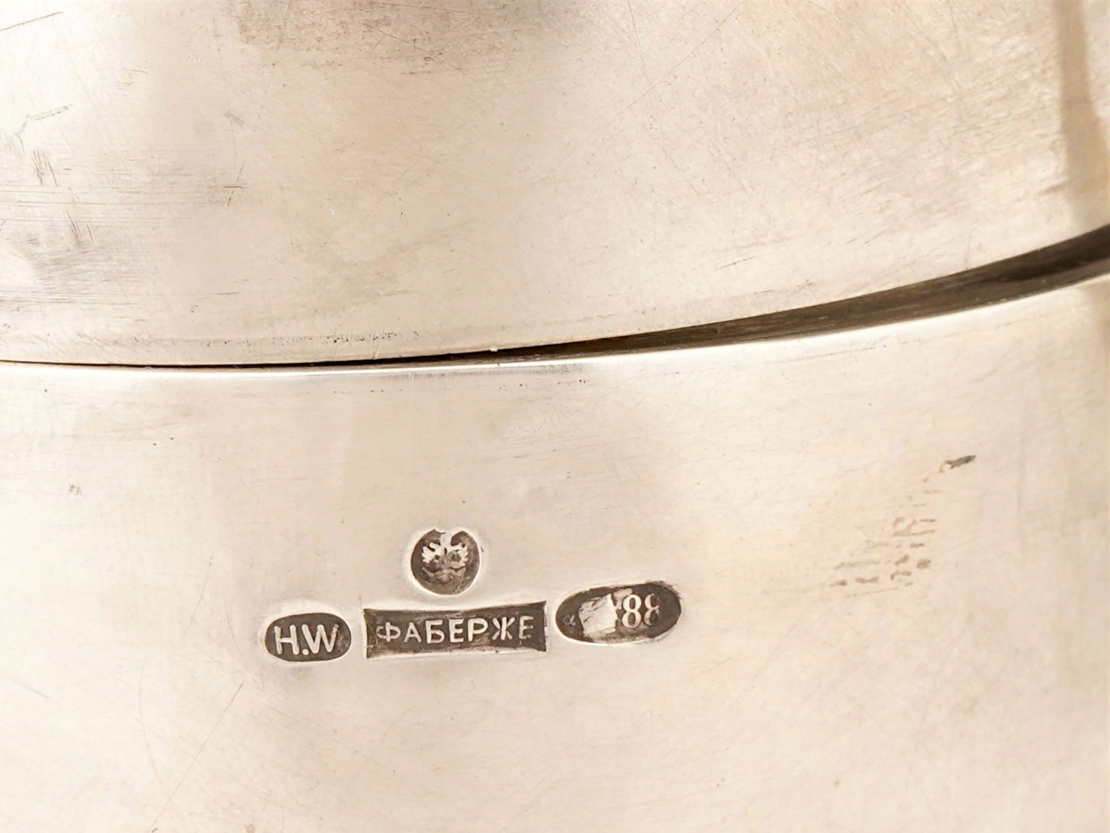 RUSSIAN SILVER ENAMEL EASTER EGG SAMOVAR ON A JADE BASE - 8