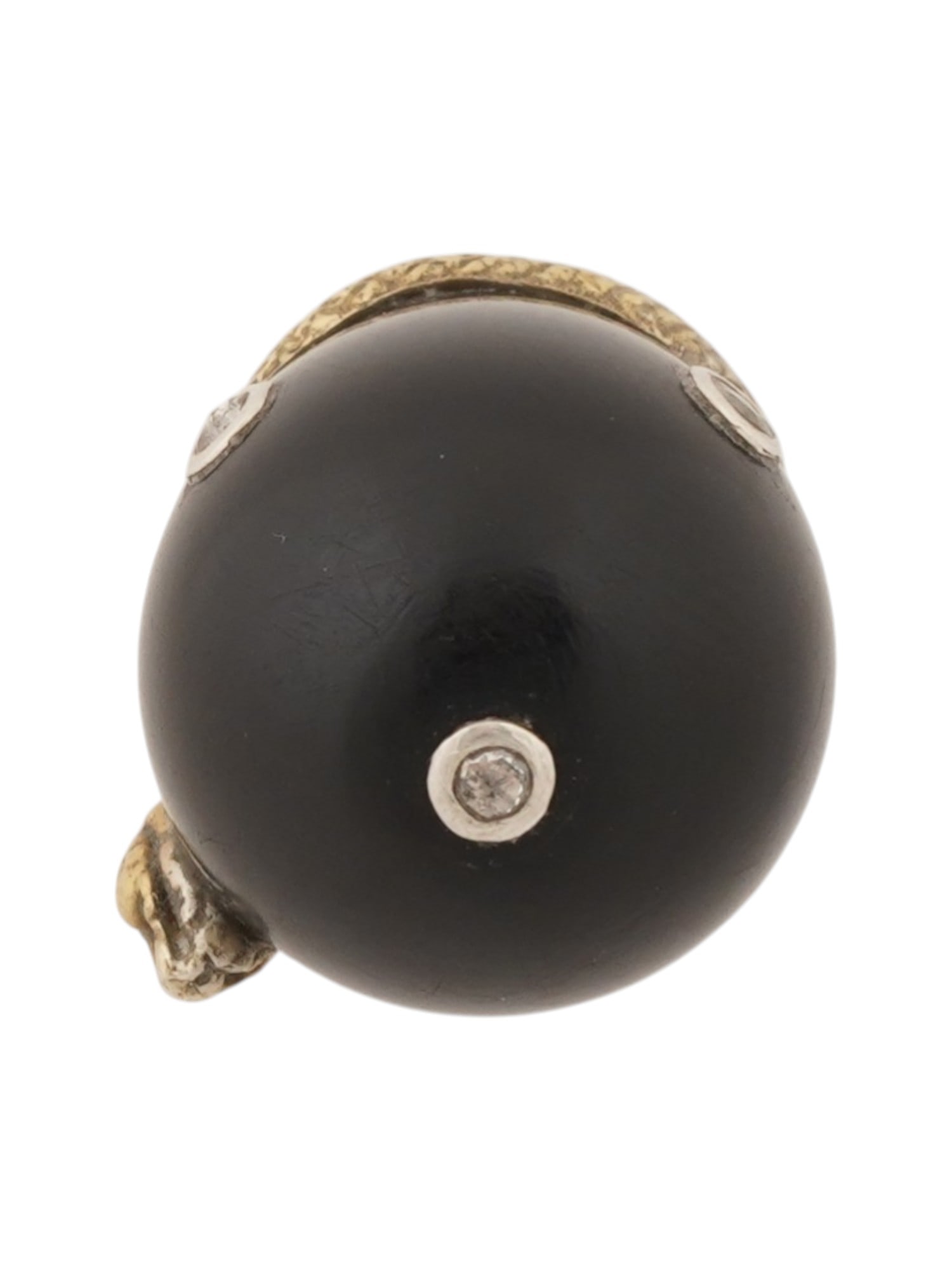 RUSSIAN SILVER ENAMEL JADE EASTER EGG SNAKE PENDANT - 5