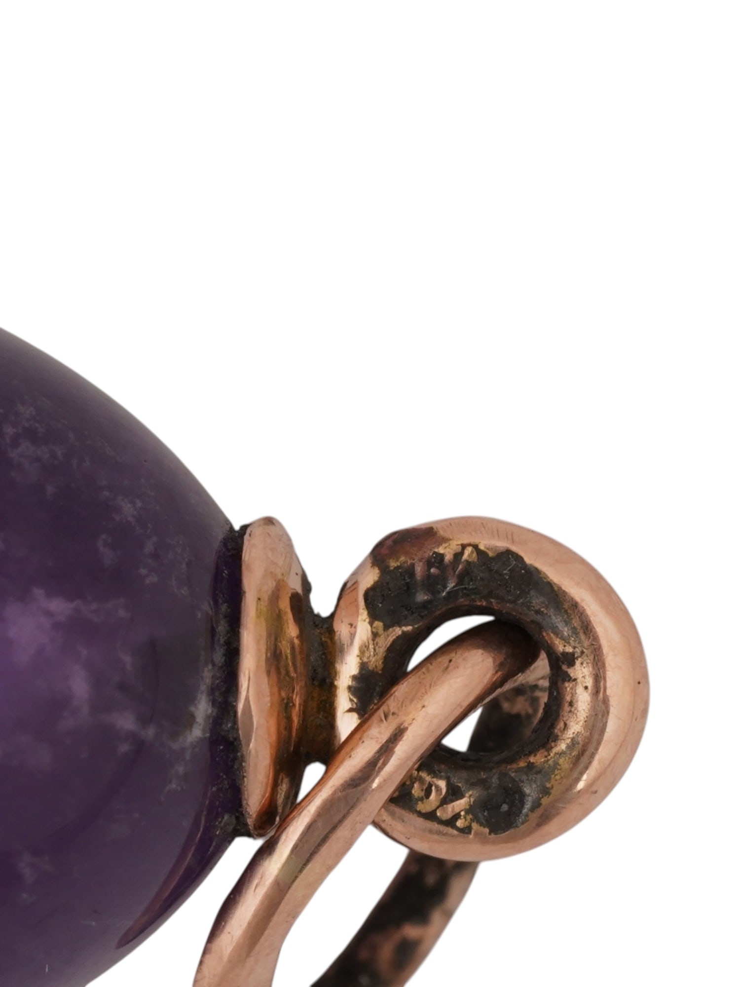 RUSSIAN GOLD AMETHYST EASTER EGG PENDANT WITH RUBY - 5