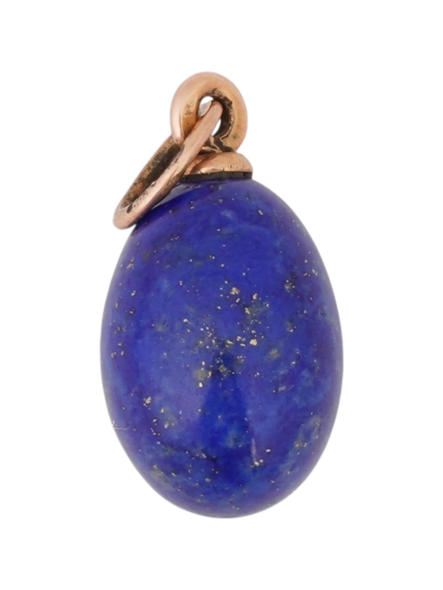 RUSSIAN 14K GOLD LAPIS EASTER EGG PENDANT W RUBY - 3