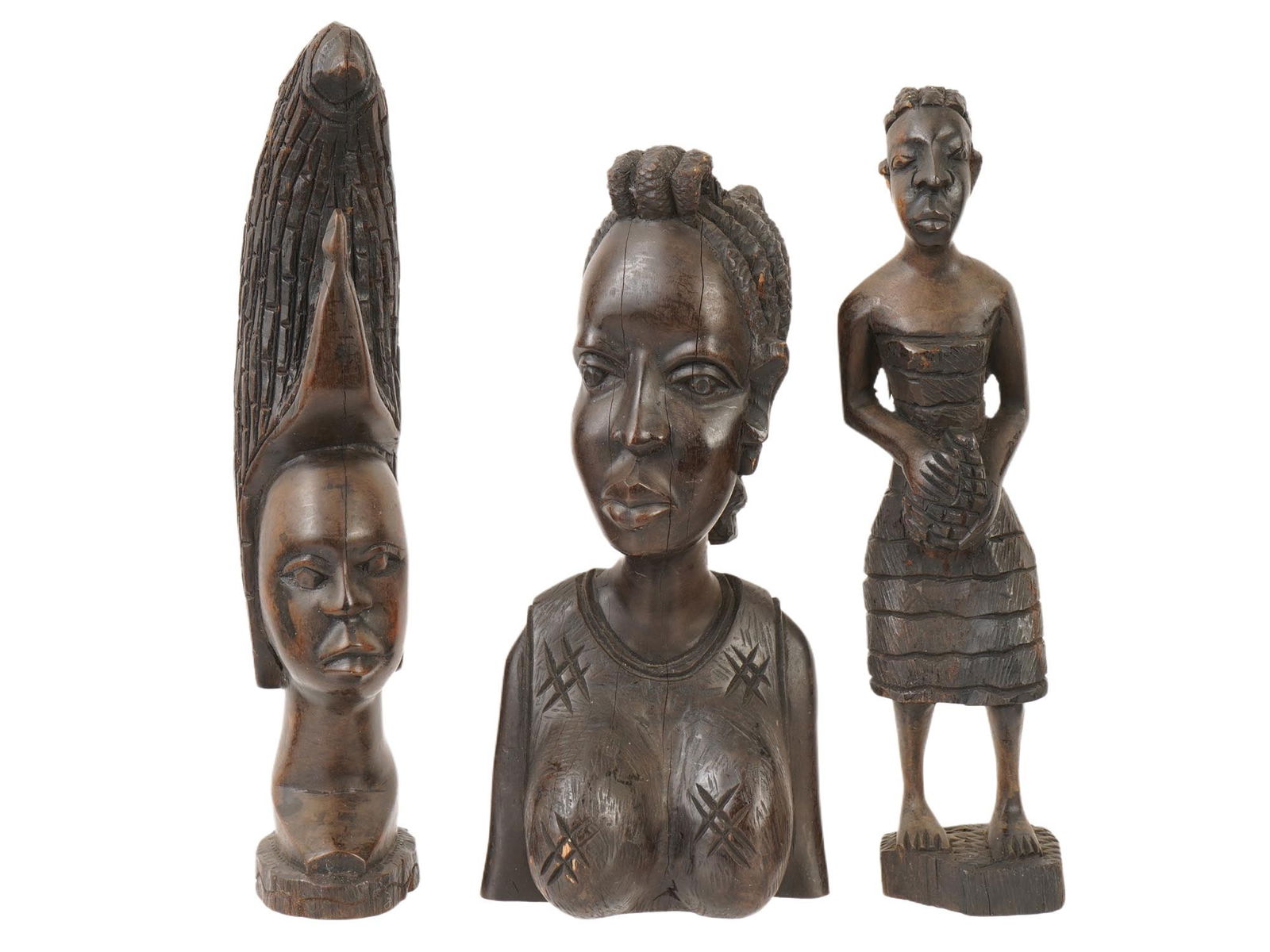 WEST AFRICAN NIGERIAN HAND CARVED WOODEN SCULPTURES (1 of 6)