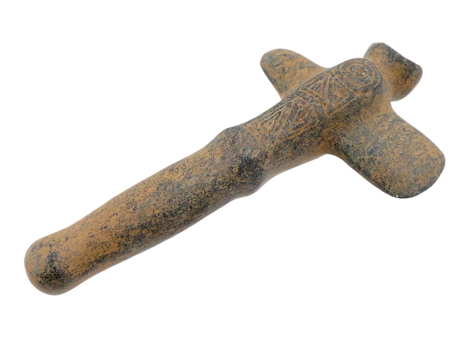 ANCIENT PRE COLUMBIAN TAINO CARVED HARD STONE AX (1 of 8)