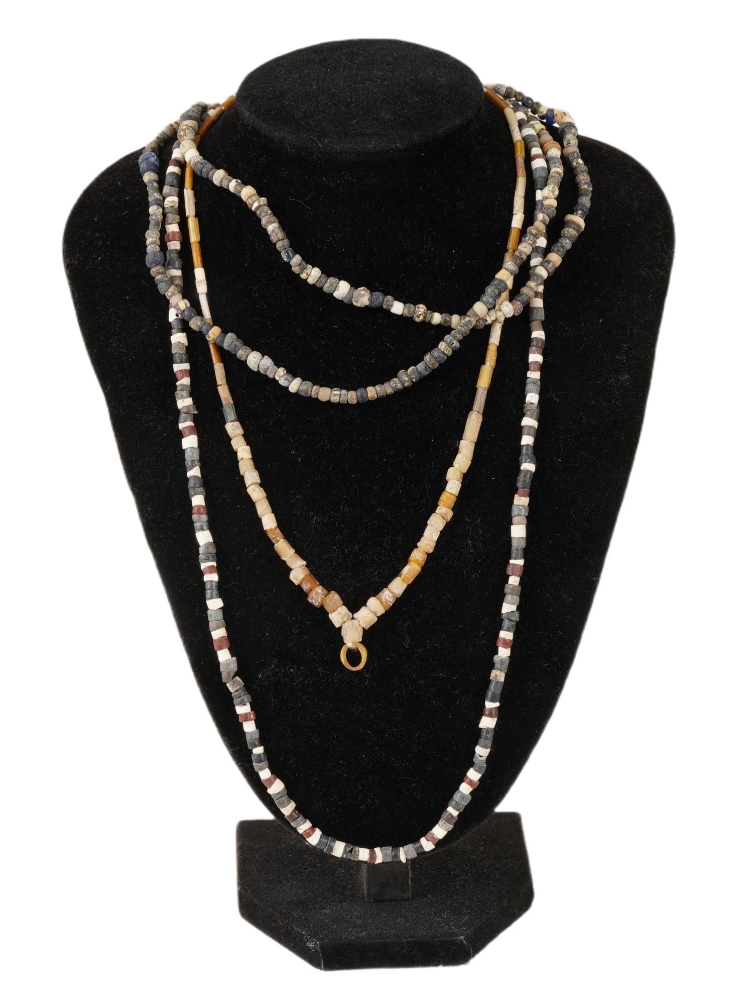 ANCIENT ROMAN GLASS AND EGYPTIAN STEATITE NECKLACES (1 of 6)