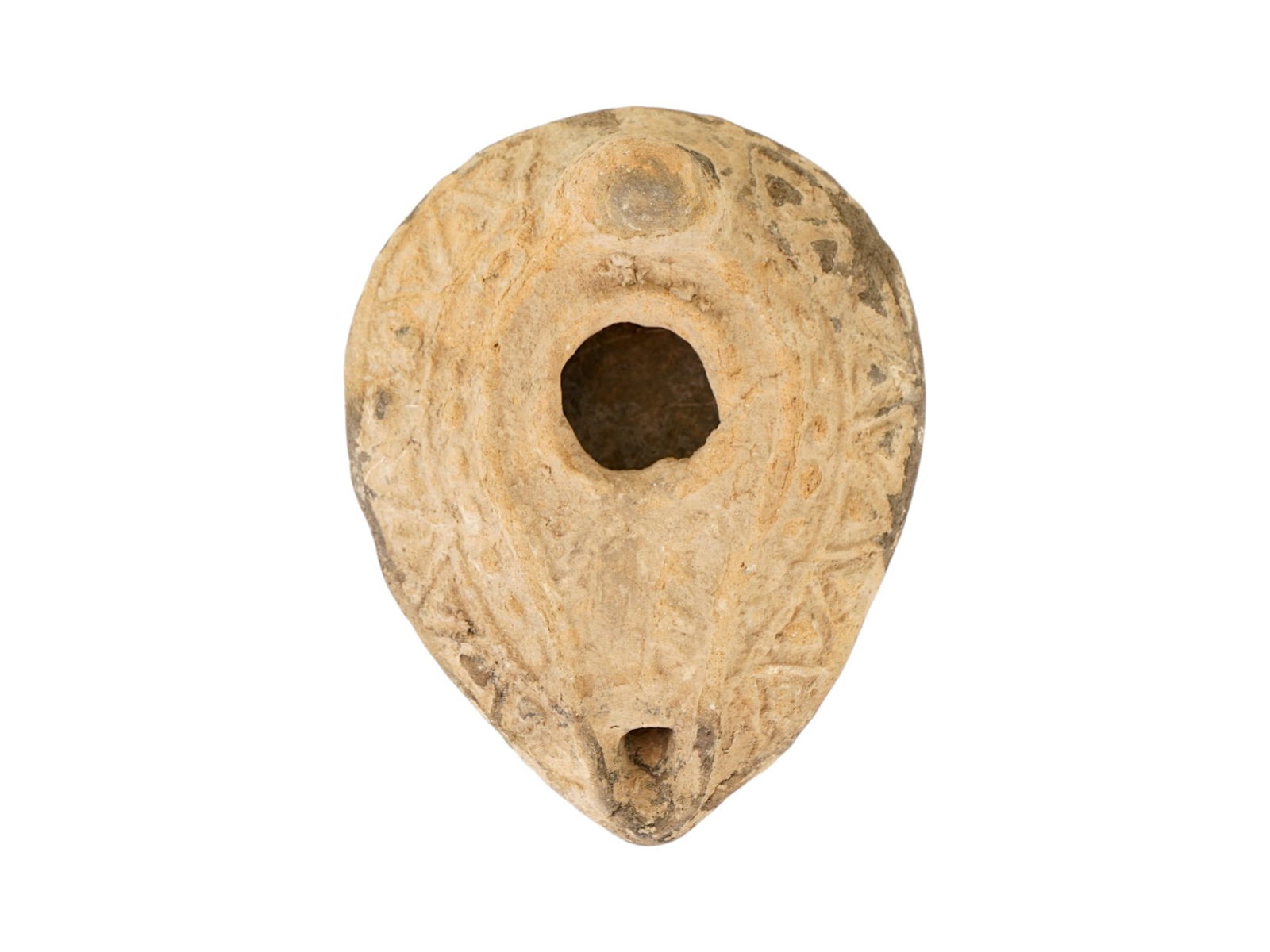 ANCIENT JUDAICA TERRACOTTA OIL LAMP 500 TO 700 AD (1 of 7)
