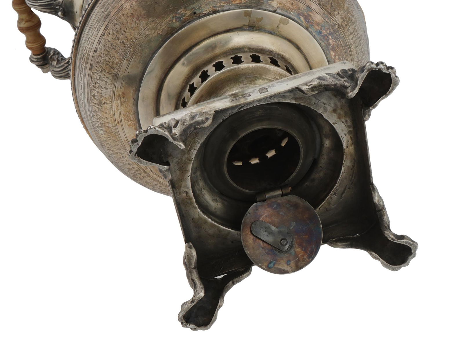 RUSSIAN 84 SILVER ENGRAVED SAMOVAR - 7