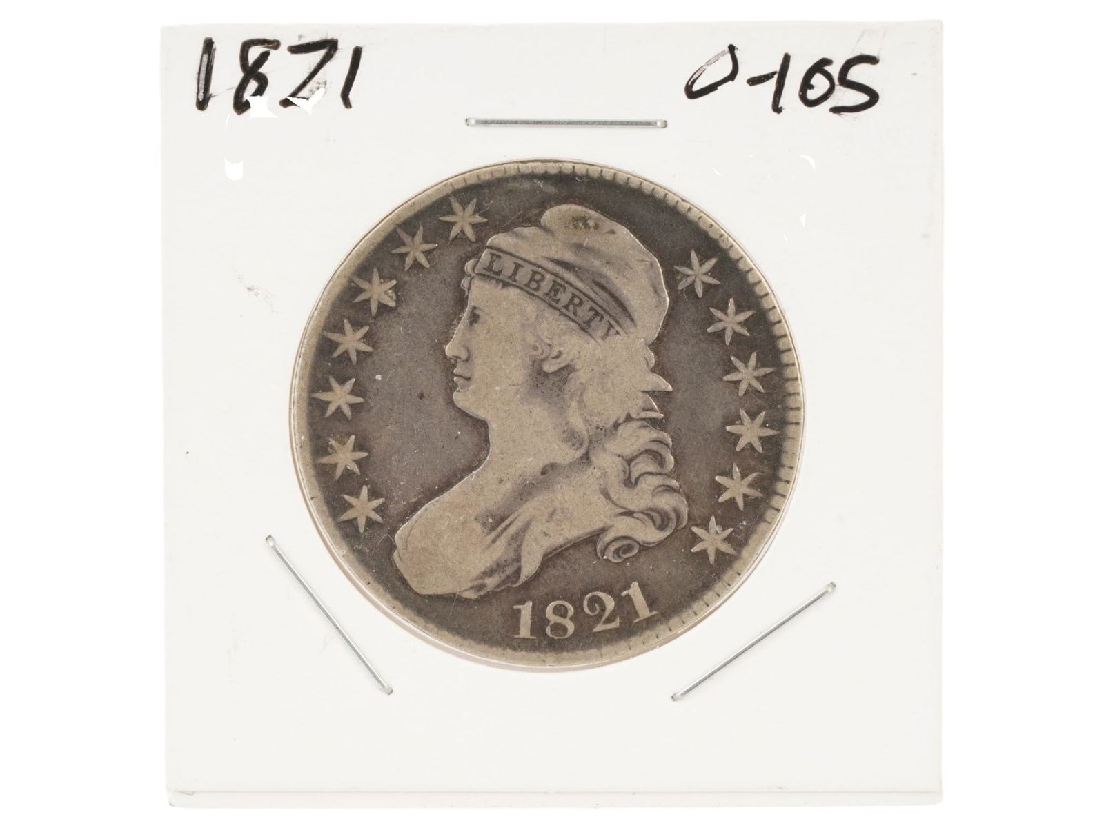 ANTIQUE 1821 AMERICAN CAPPED BUST HALF DOLLAR (1 of 4)