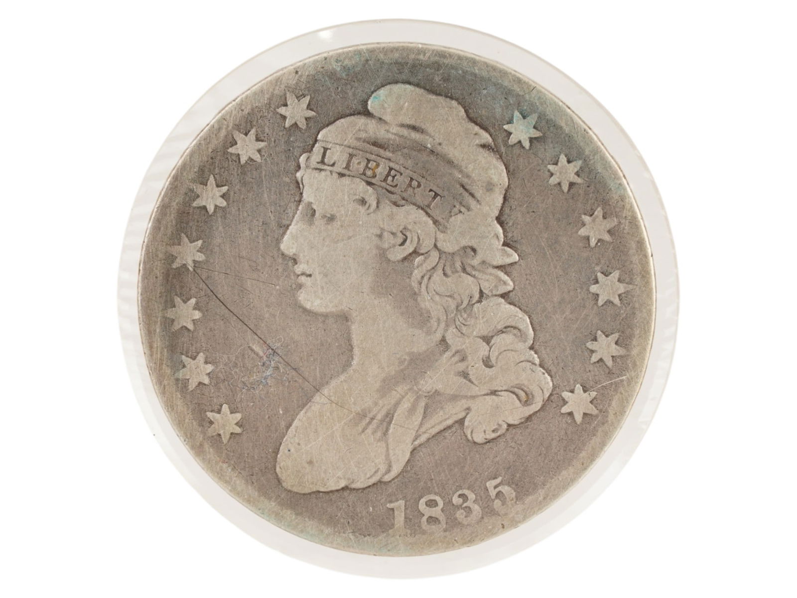 ANTIQUE 1835 CAPPED BUST HALF DOLLAR - 3