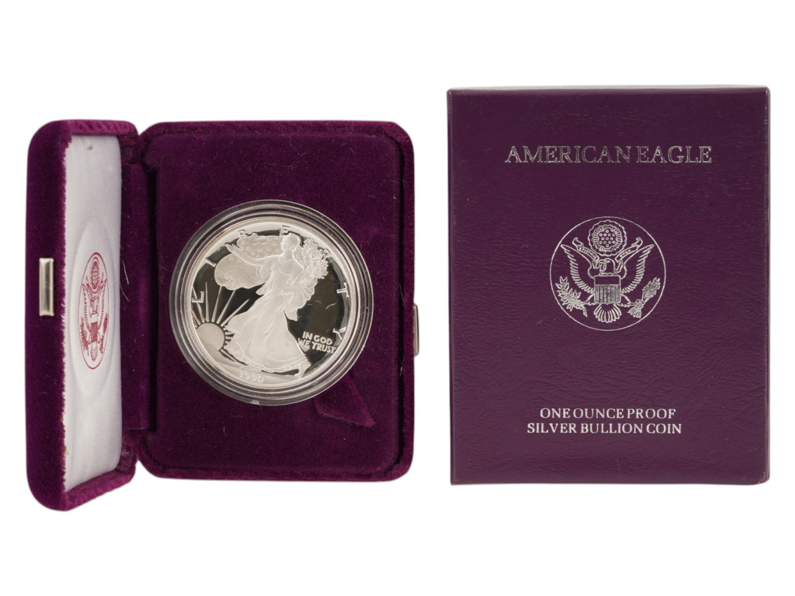 1990 S AMERICAN SILVER EAGLE PROOF COIN (1 of 3)