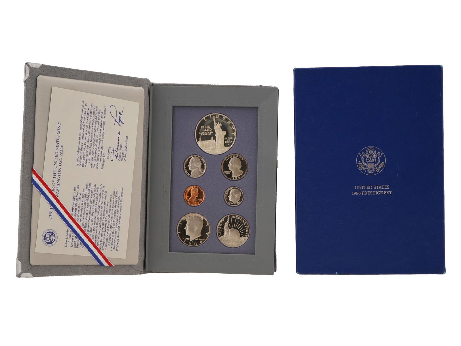 1986 AMERICAN LIBERTY PRESTIGE COIN SET IN BOX (1 of 7)