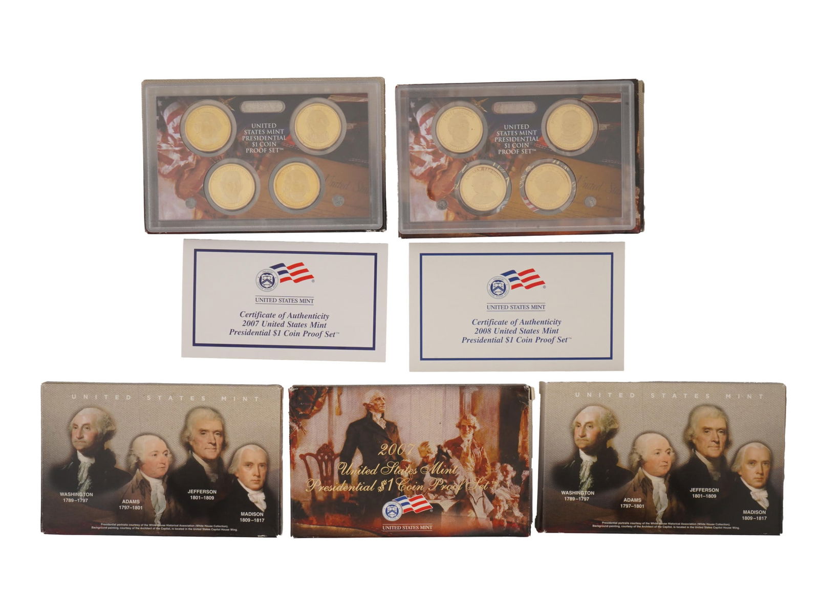 2007 AND 2008 US MINT PRESIDENTIAL PROOF SETS IOB (1 of 5)