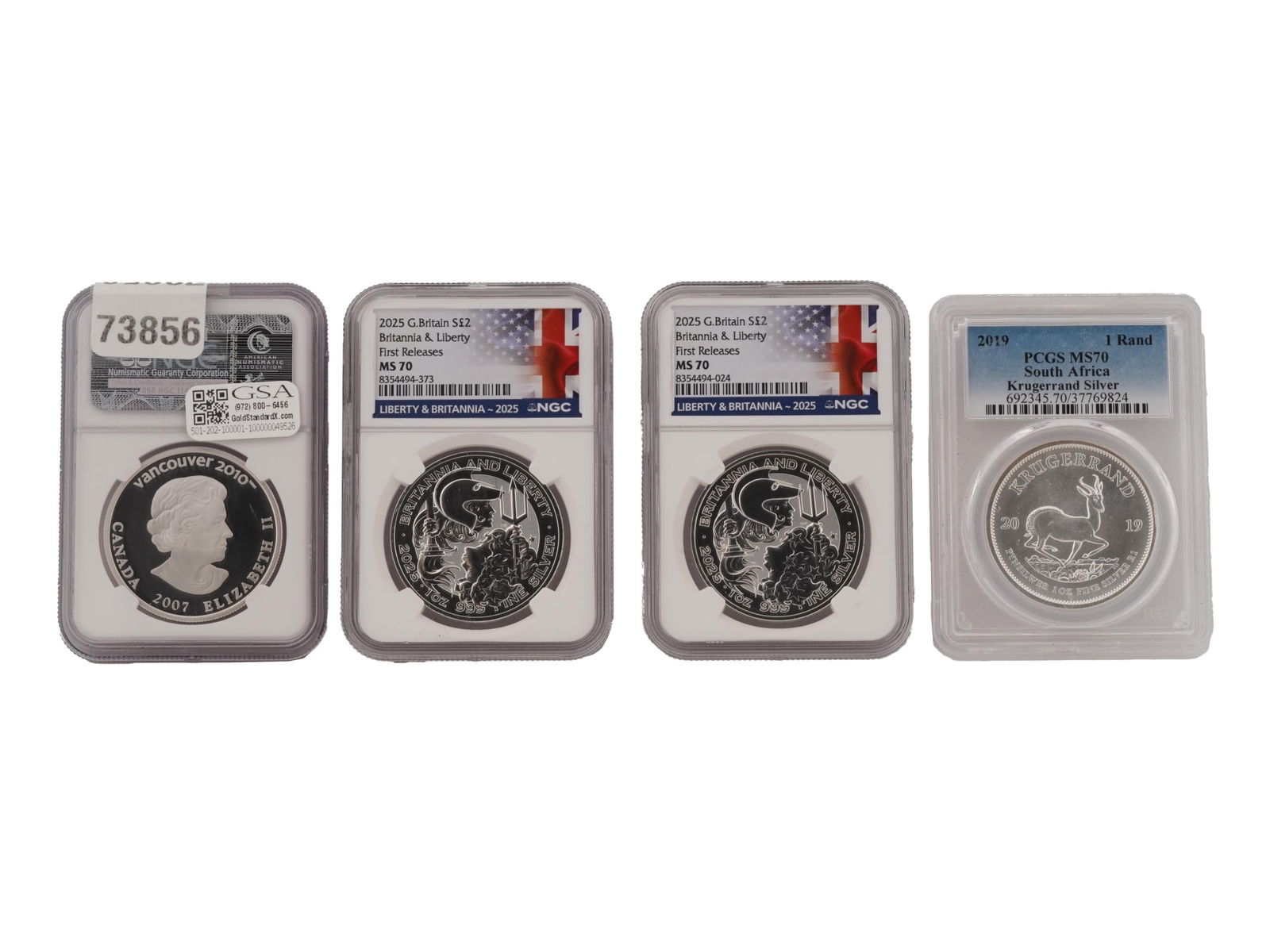 FOUR COLLECTIBLE 999 FINE SILVER GRADED COINS (1 of 10)