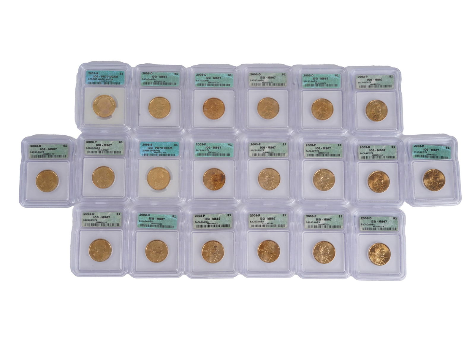 GRADED US SACAGAWEA AND PRESIDENTIAL DOLLAR COINS (1 of 3)