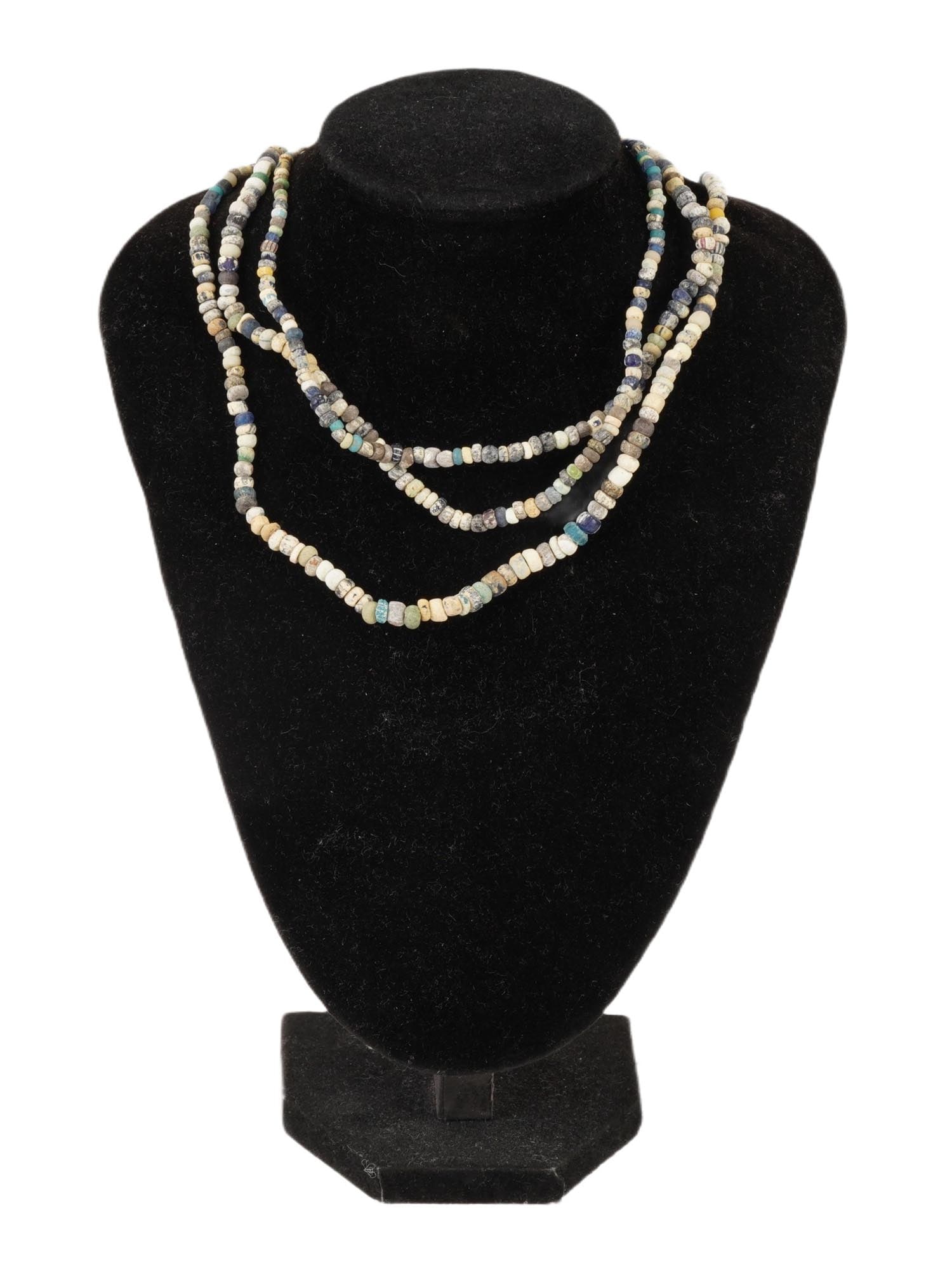 TWO ANCIENT ROMAN GLASS BEAD NECKLACES 100 TO 300 AD (1 of 4)