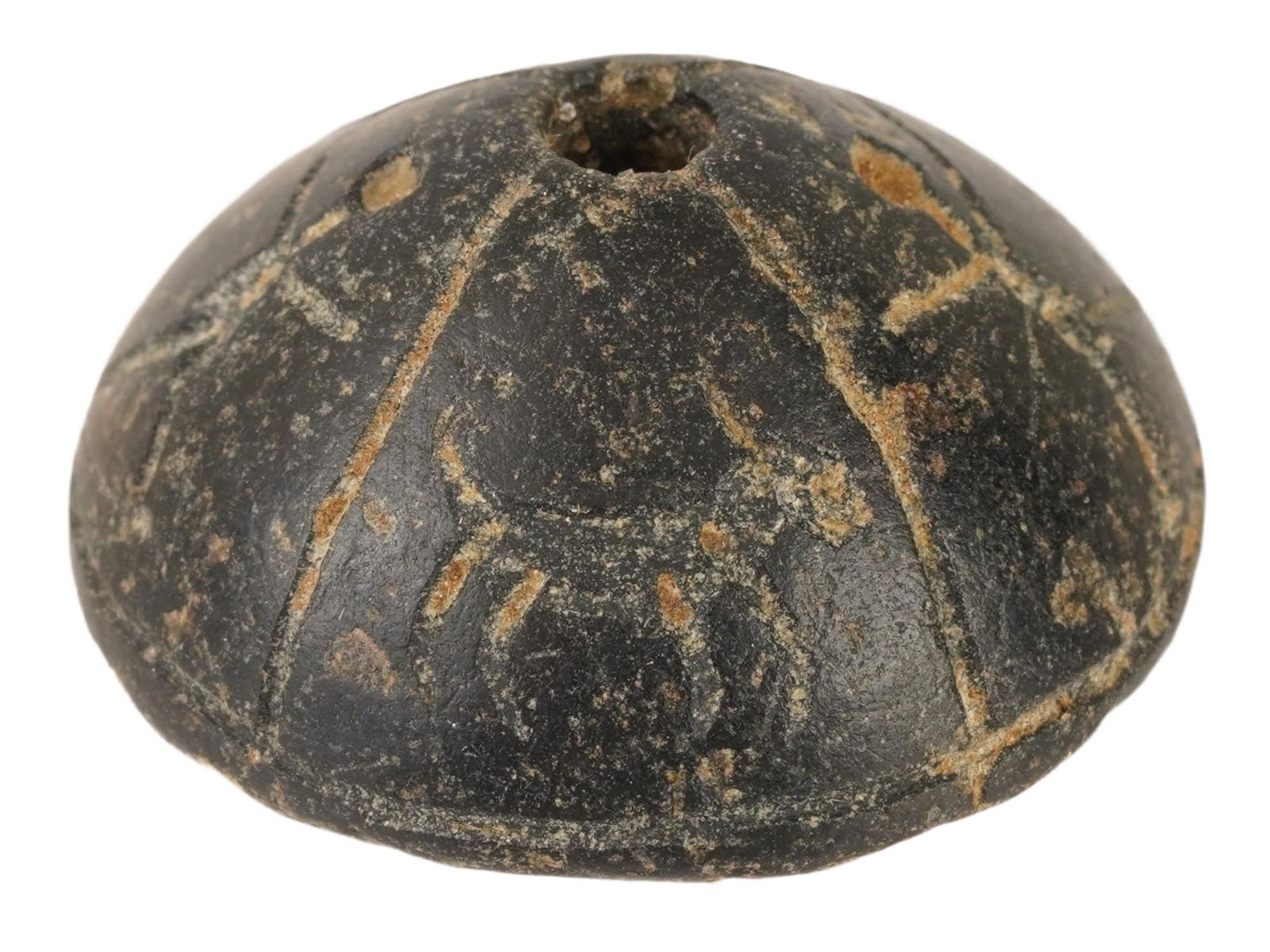 ANCIENT HELLENISTIC STEATITE SPINDLE WHORL WITH IMAGES (1 of 4)