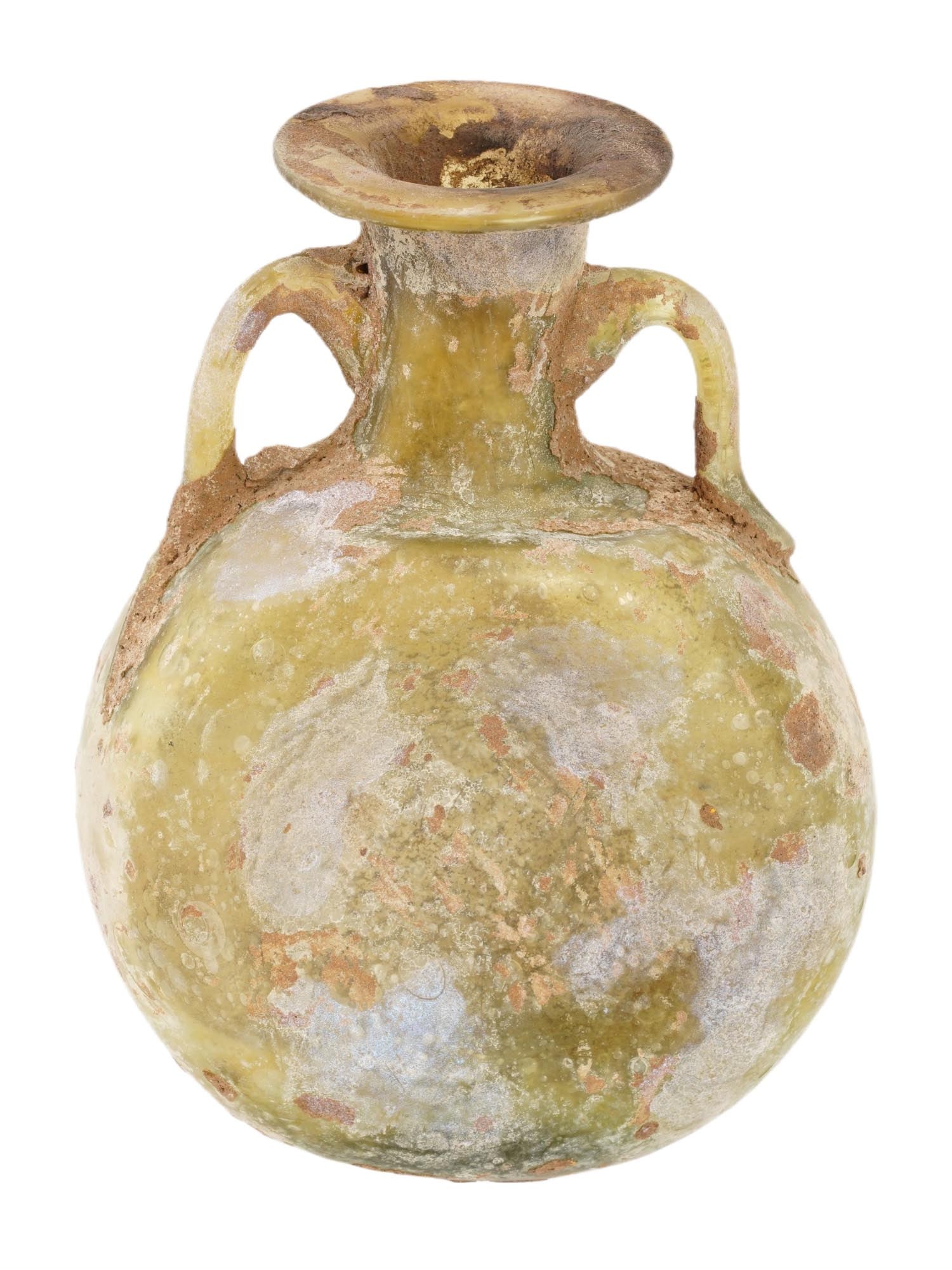 ANCIENT ROMAN GLASS PERFUME BOTTLE 100 TO 300 AD (1 of 7)