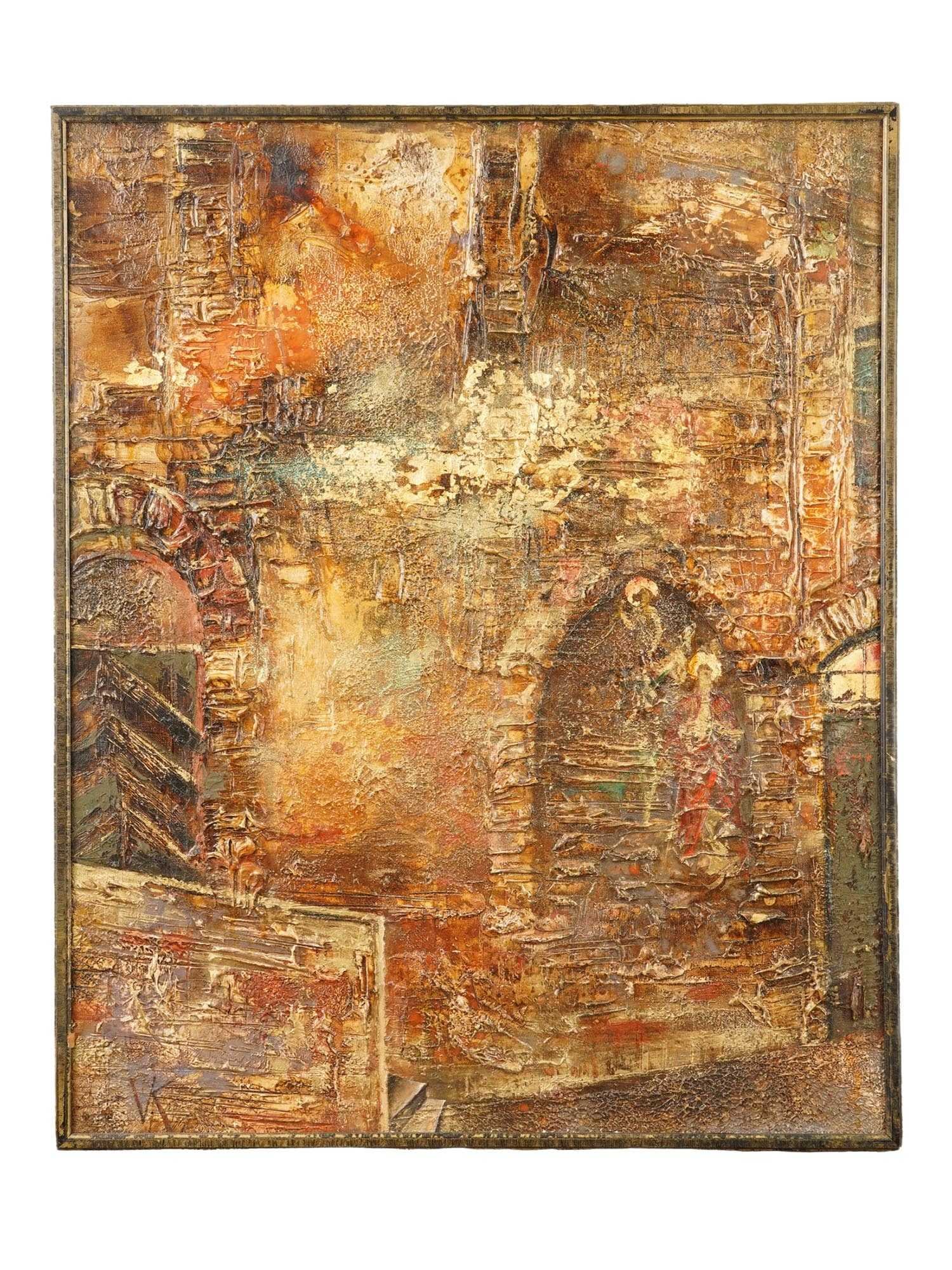 MIXED MEDIA PAINTING BY VICTORIA KOVALENCHIKOVA: Victoria Kovalenchikova, Belarusian Dutch, born 1978??, a mixed media painting on canvas, The Walls II Parts, 2003. Signed, inscribed, titled and dated, on the reverse. Framed. Provenance: Collection