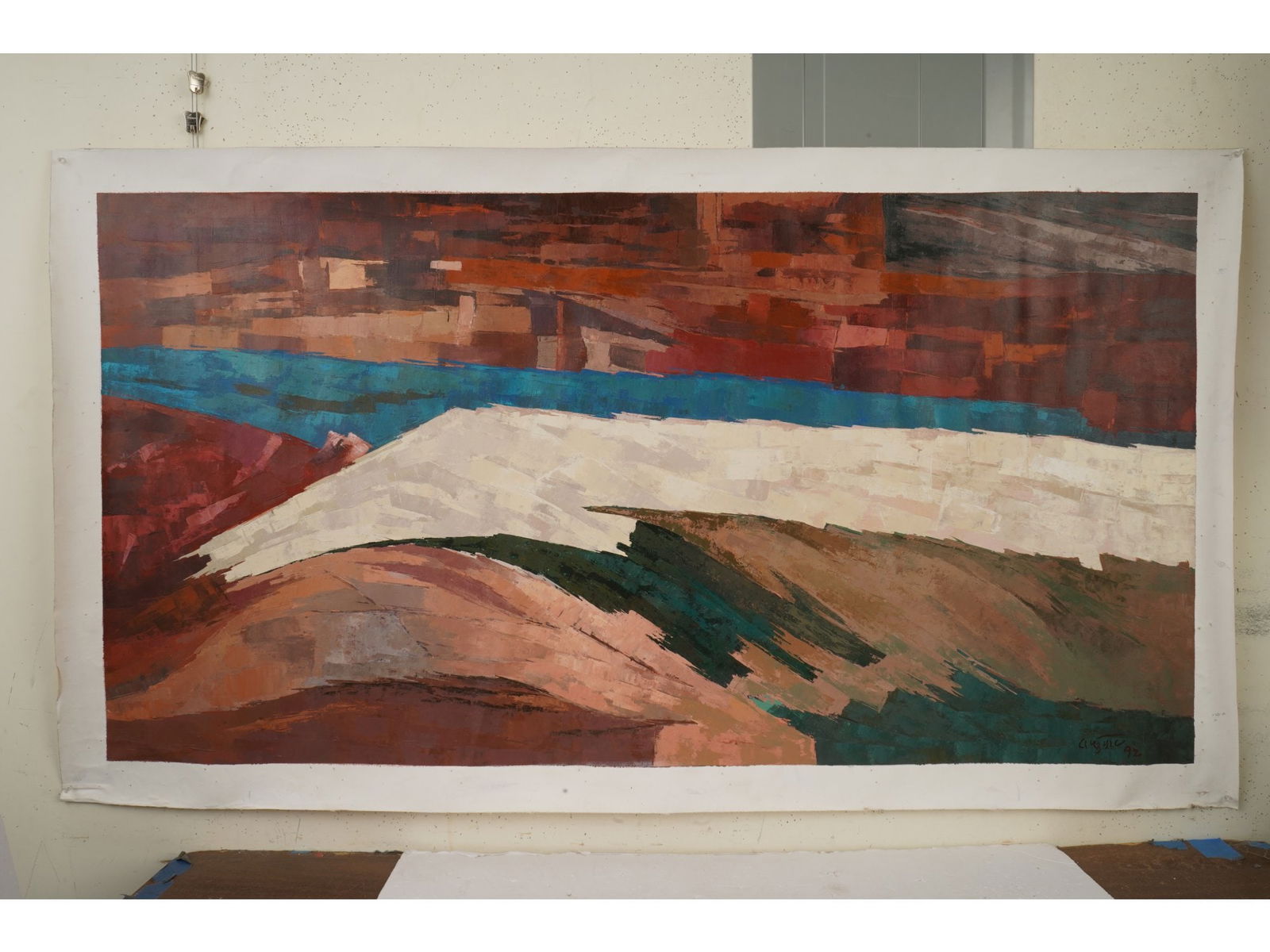 INDIAN EXPRESSIONIST OIL PAINTING SIGNED RAM KUMAR W COA (1 of 6)