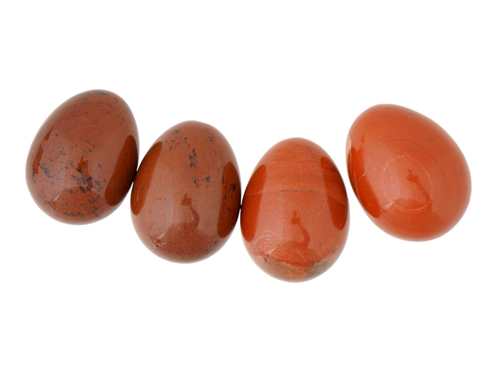GROUP OF FOUR DECORATIVE POLISHED JASPER EGGS (1 of 5)