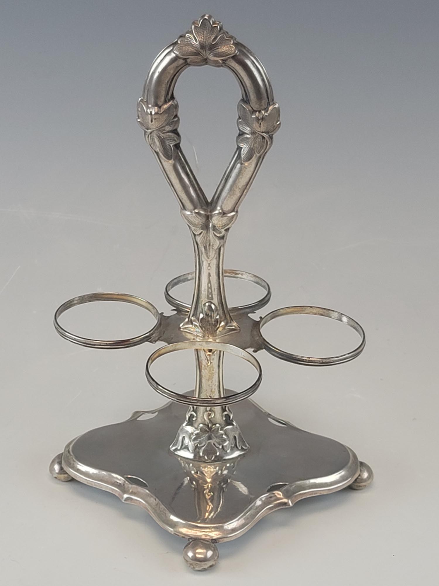 19C ANTIQUE AUSTRIAN SILVER EGG SERVER CUPS SPOONS - 5