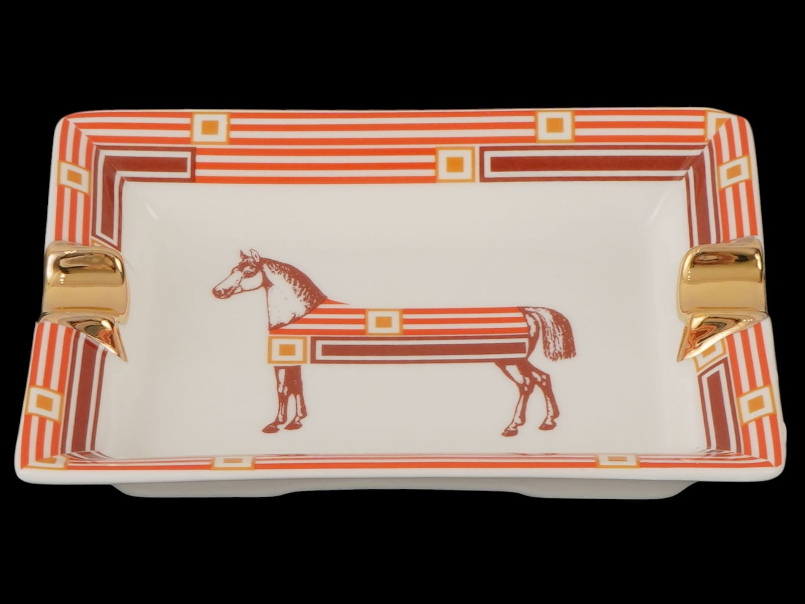 HERMES PARIS CHEVAL D ORIENT PORCELAIN ASHTRAY (1 of 6)