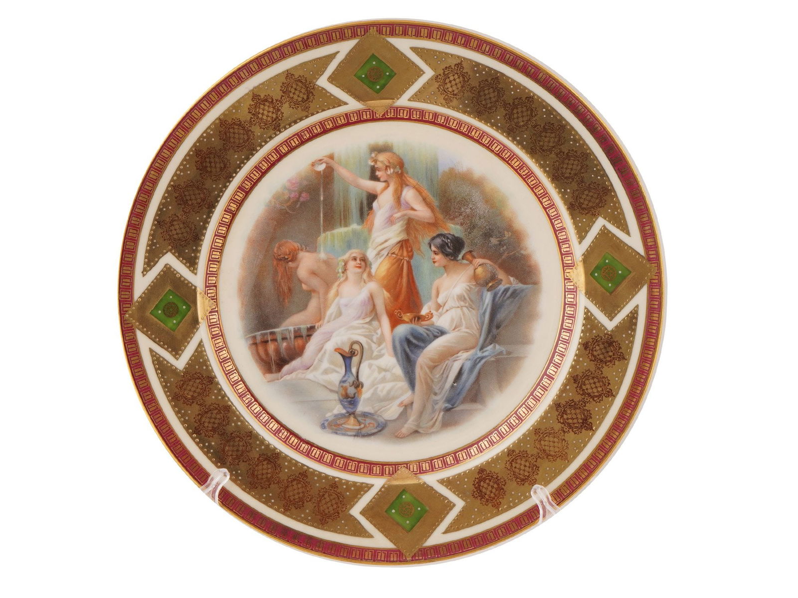 CZECHOSLOVAKIAN GILT PAINTED PORCELAIN PLATE MARKED (1 of 5)