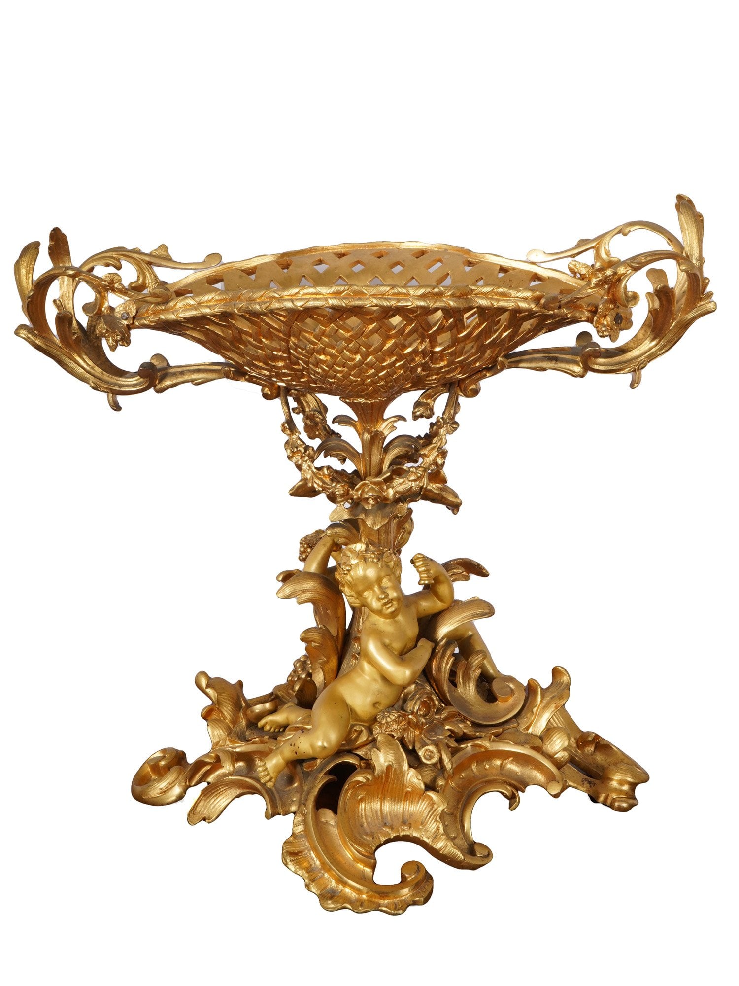 ROCOCO BRONZE ORMOLU CANDELABRAS CENTERPIECE GARNITURE - 5