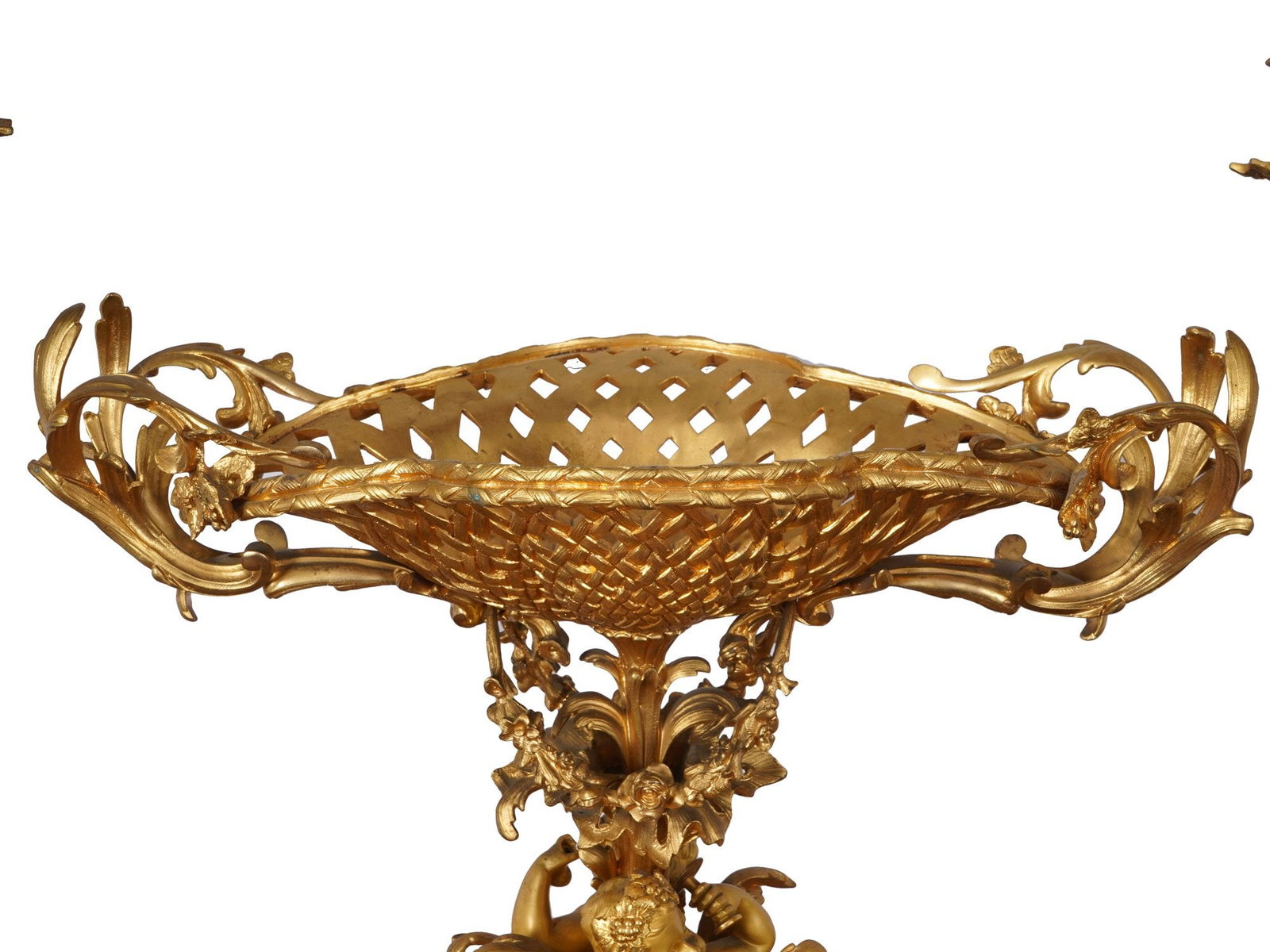 ROCOCO BRONZE ORMOLU CANDELABRAS CENTERPIECE GARNITURE - 7