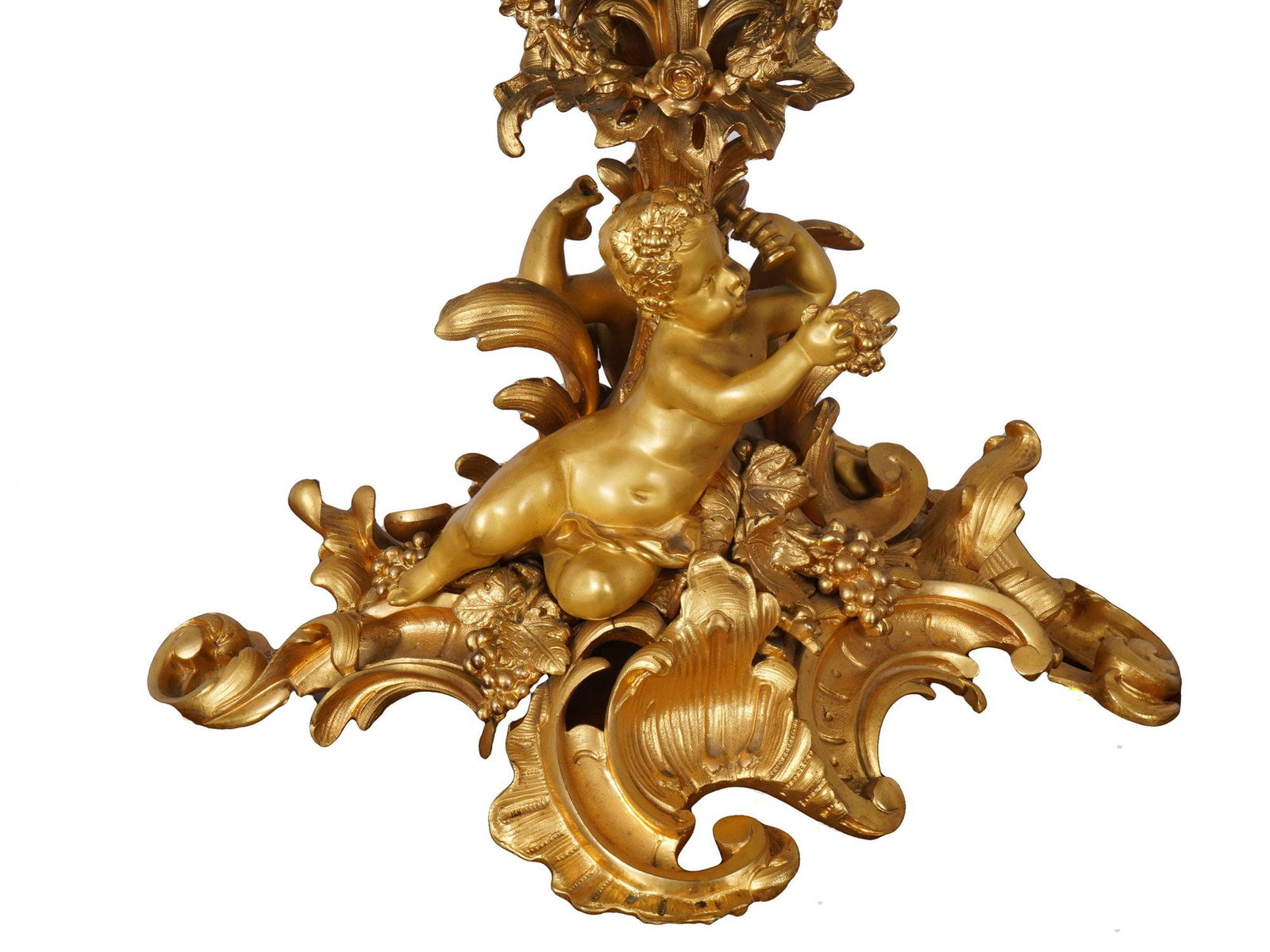 ROCOCO BRONZE ORMOLU CANDELABRAS CENTERPIECE GARNITURE - 8