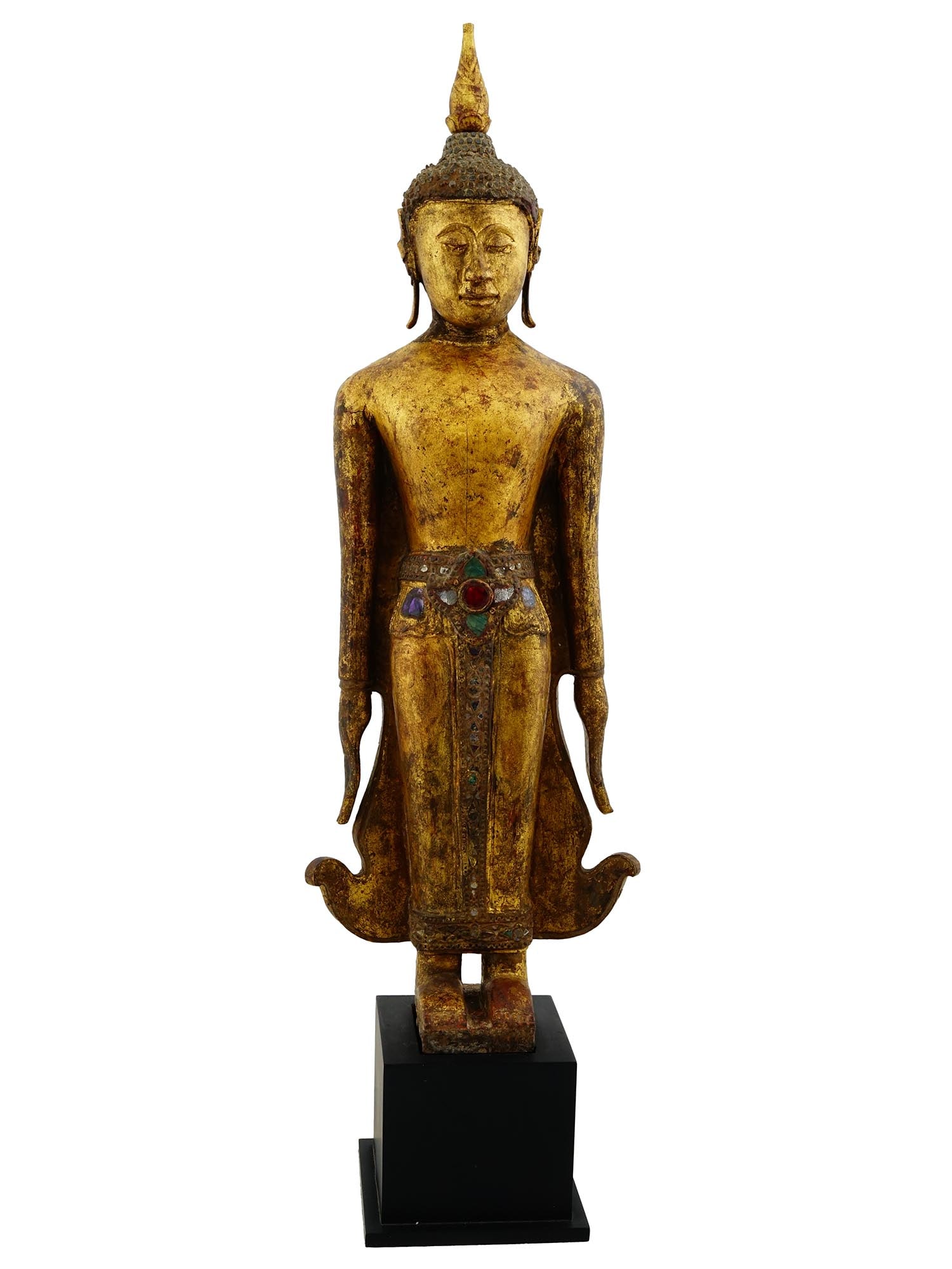 ANTIQUE 19TH C BURMA MANDALAY BUDDHA STATUE WITH COA - 2
