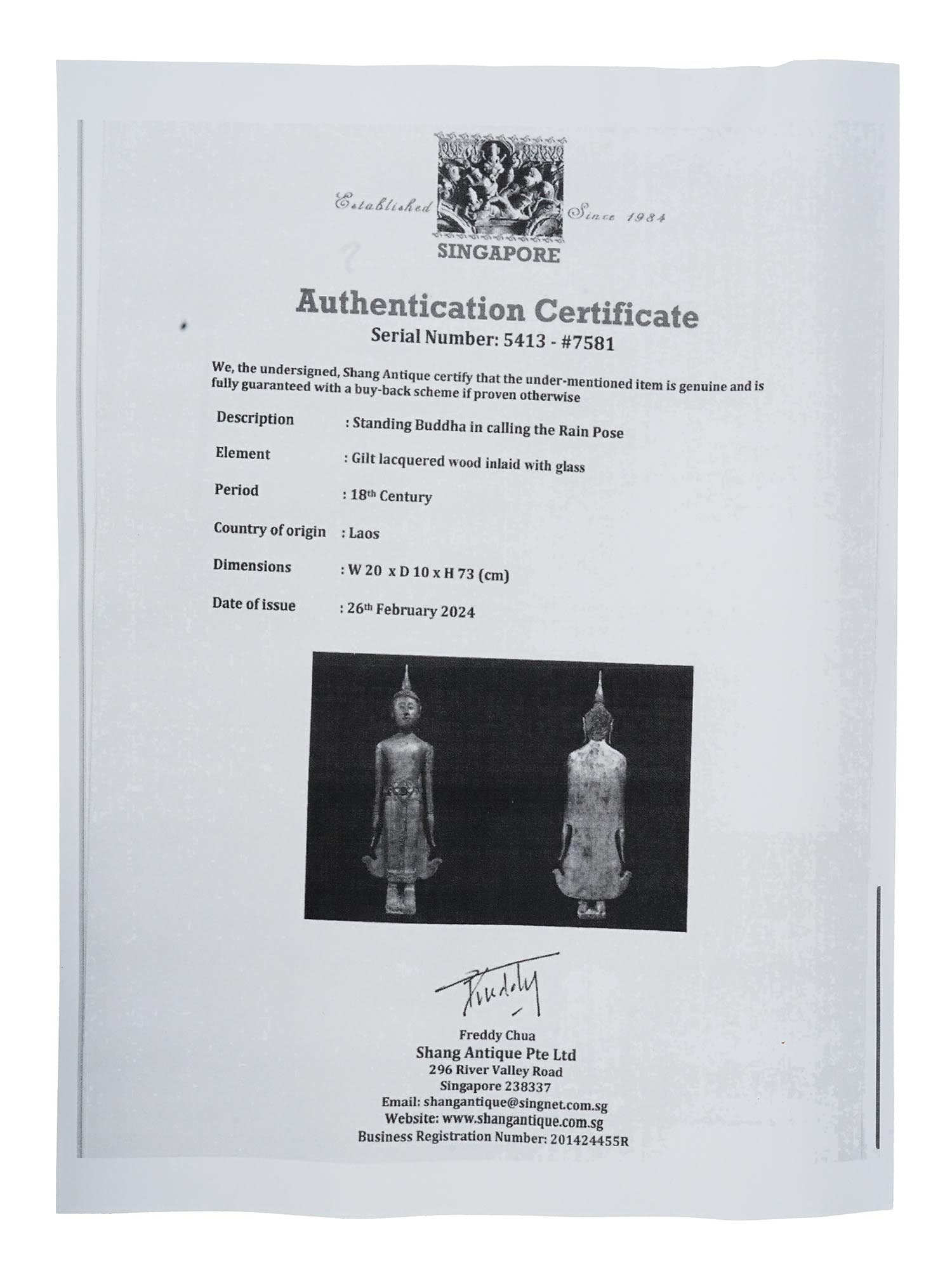 ANTIQUE 19TH C BURMA MANDALAY BUDDHA STATUE WITH COA - 7