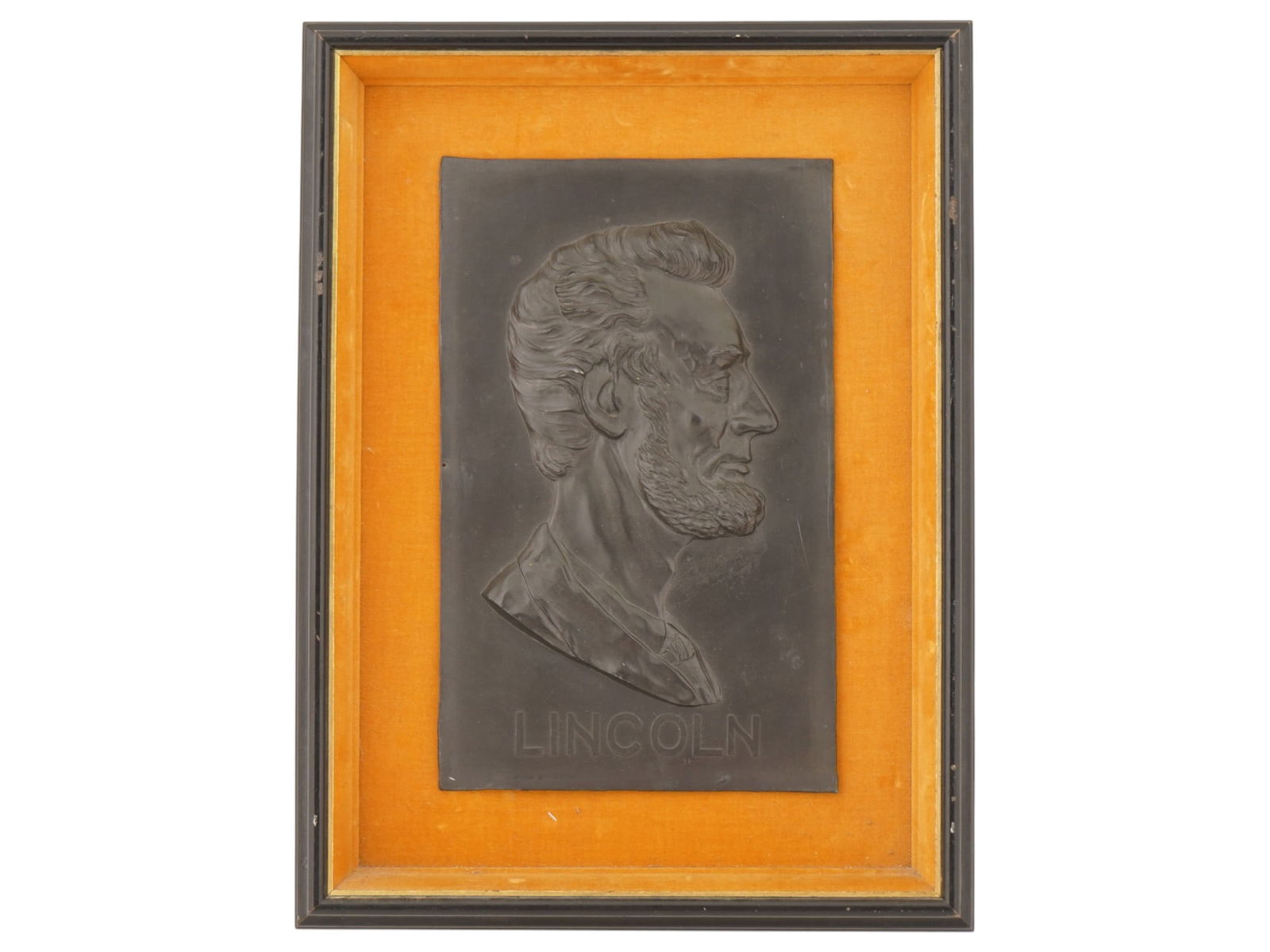 AMERICAN PRESIDENT LINCOLN PORTRAIT PLAQUE FRAMED (1 of 4)