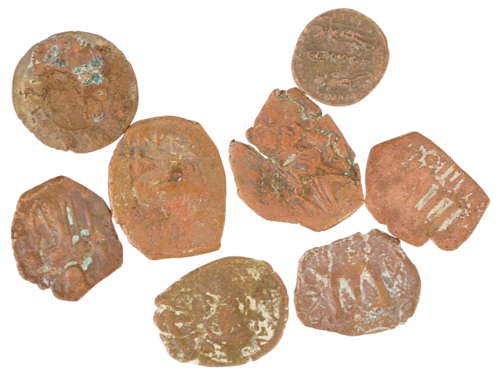 LOT OF ANCIENT BYZANTINE BRONZE COINS 400 TO 600 AD - 2