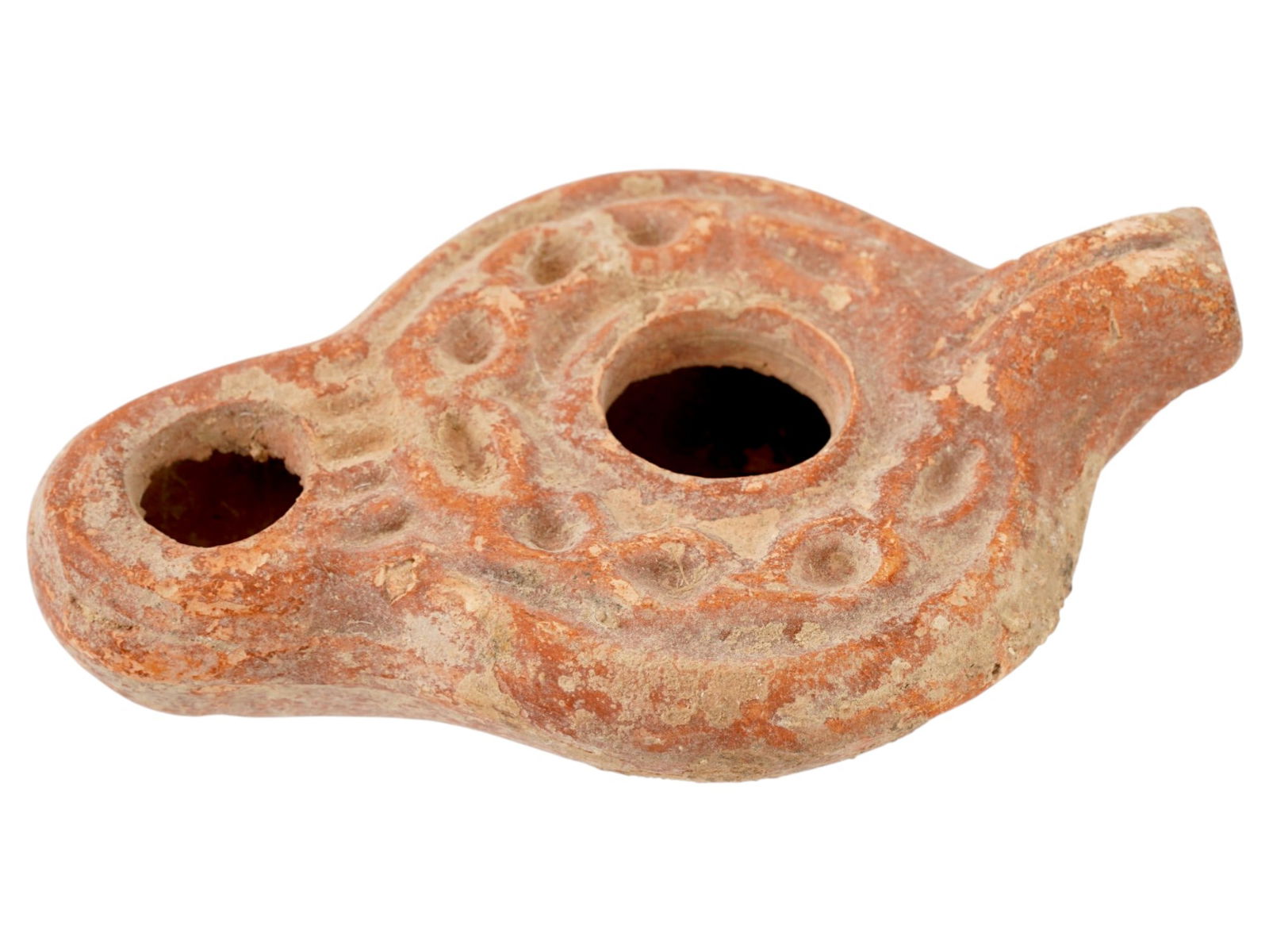 ANCIENT ROMAN TERRACOTTA OIL LAMP 100 TO 300 AD (1 of 8)