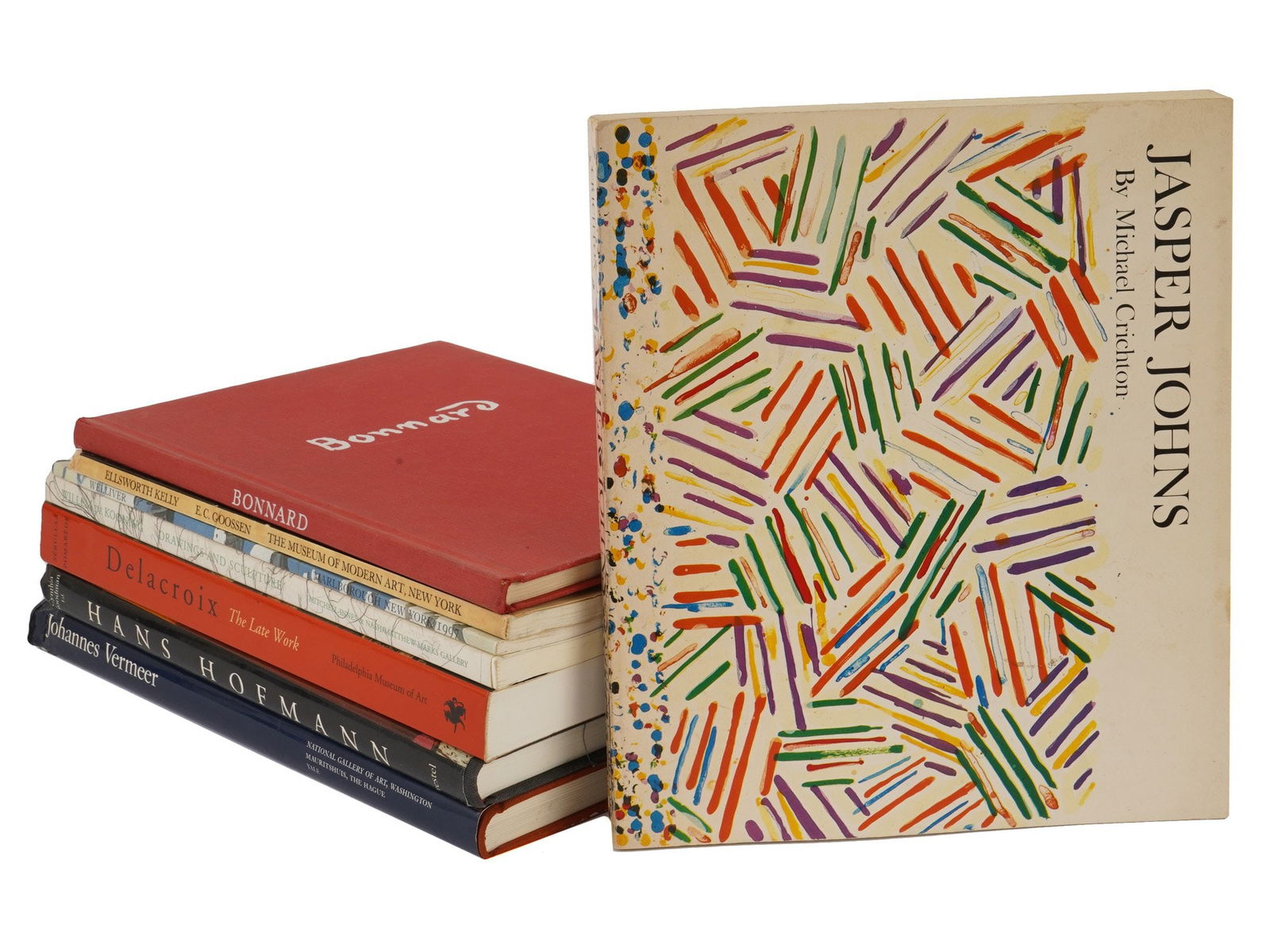 COLLECTION OF EIGHT VINTAGE ART BOOKS: A collection of eight vintage art books. 1. Willem de Kooning: Drawings and Sculpture. A focused look at the Dutch-American artists transition from figure to abstraction through lines and form. 2. Nei