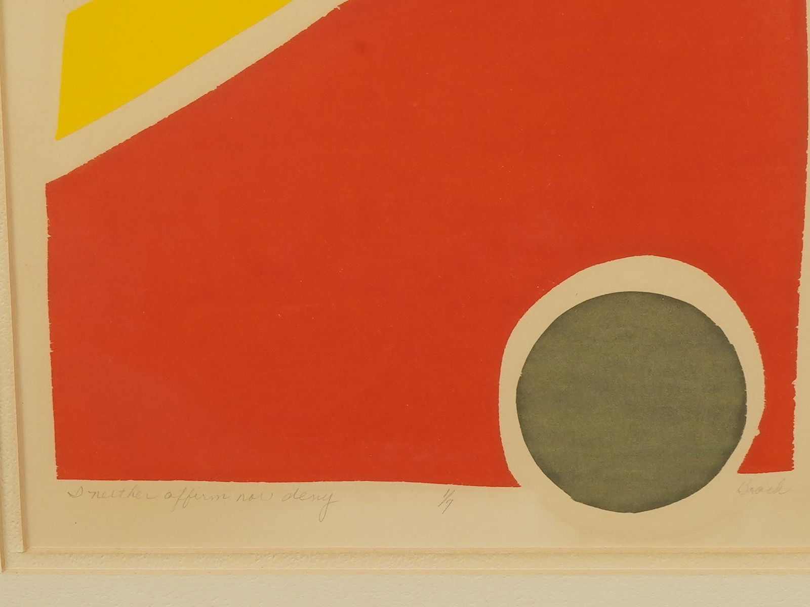 MID CENTURY ABSTRACT LITHOGRAPH SIGNED BRACK - 3