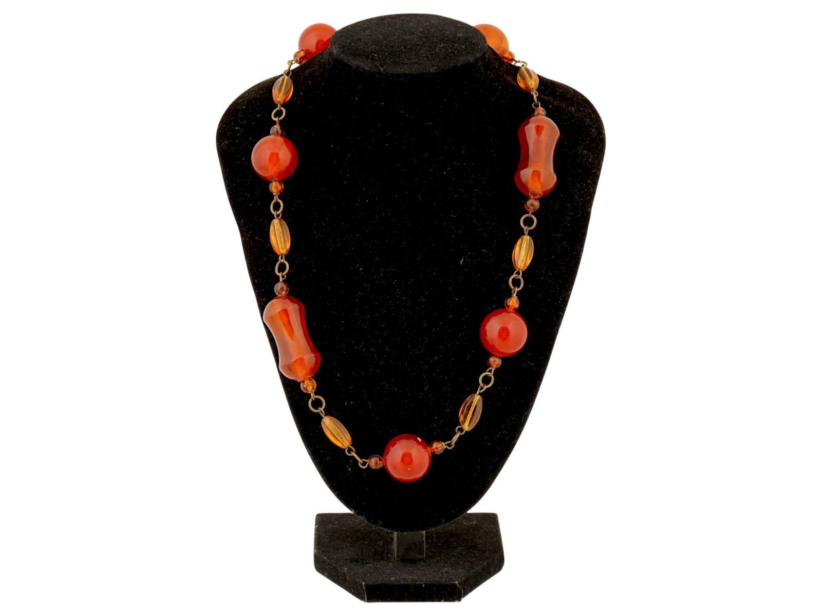 LARGE VINTAGE AMBER AND BAKELITE NECKLACE (1 of 5)