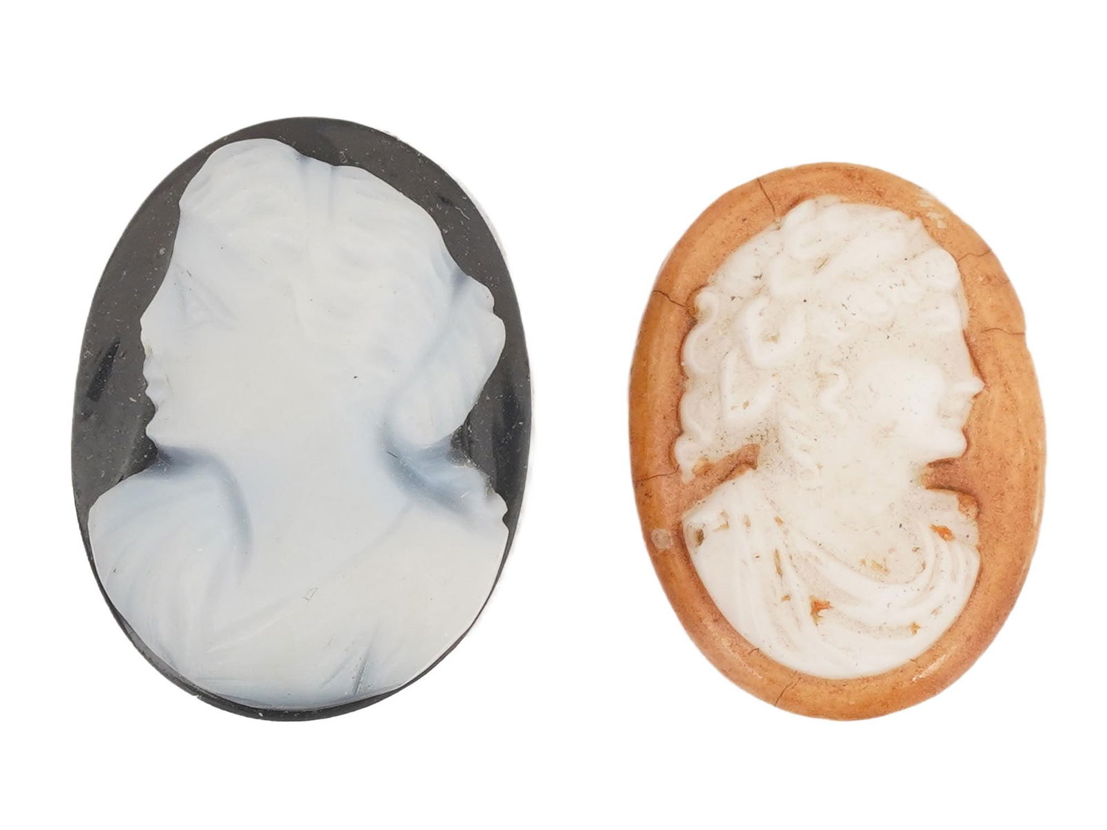 ANTIQUE VINTAGE CARVED CAMEOS FEMALE PORTRAITS (1 of 6)