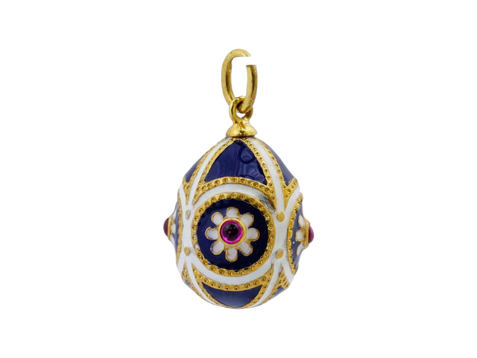 RUSSIAN GOLD AND ENAMEL EASTER EGG PENDANT (1 of 6)